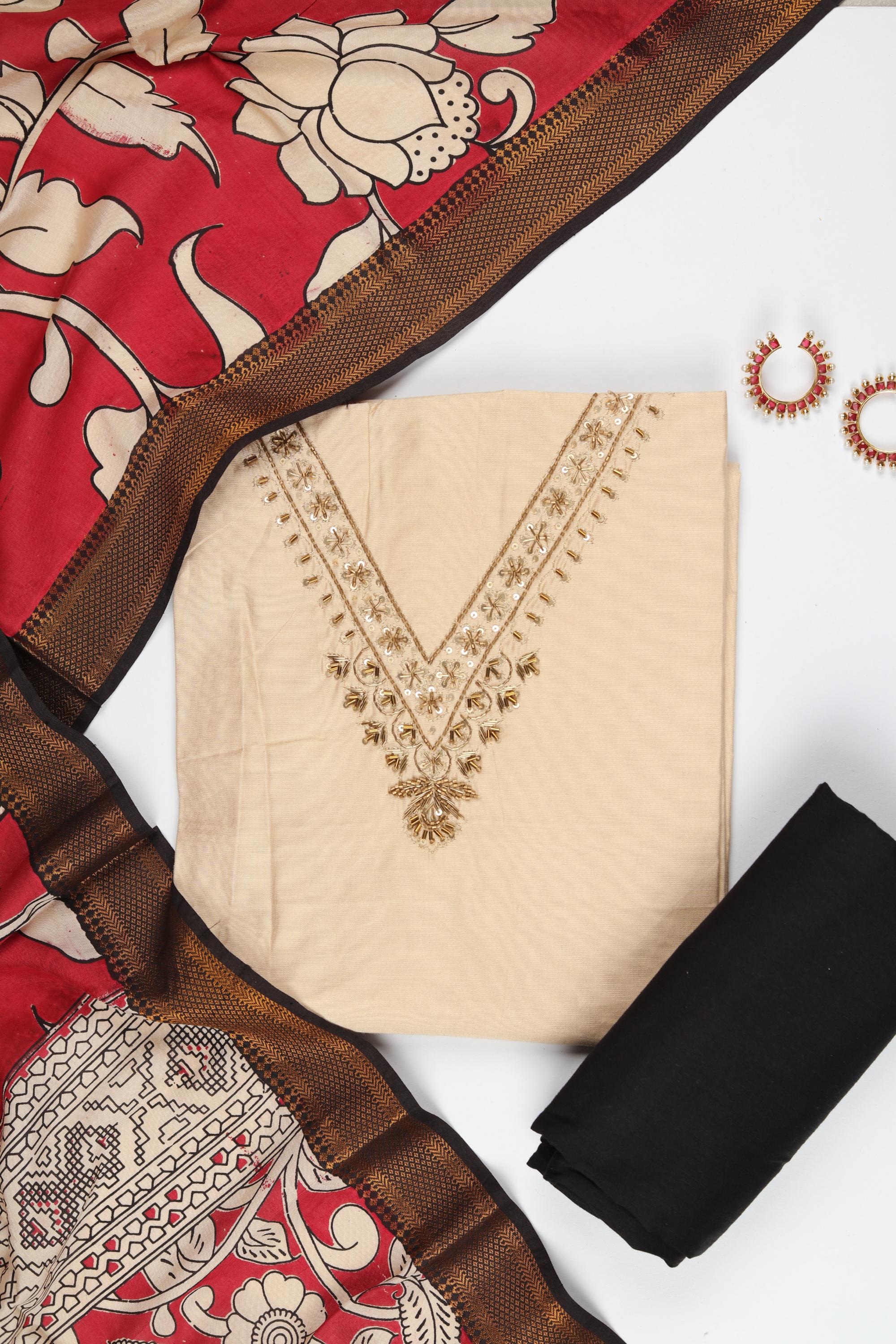 Cotton Silk 3 Piece Unstitched Set -189