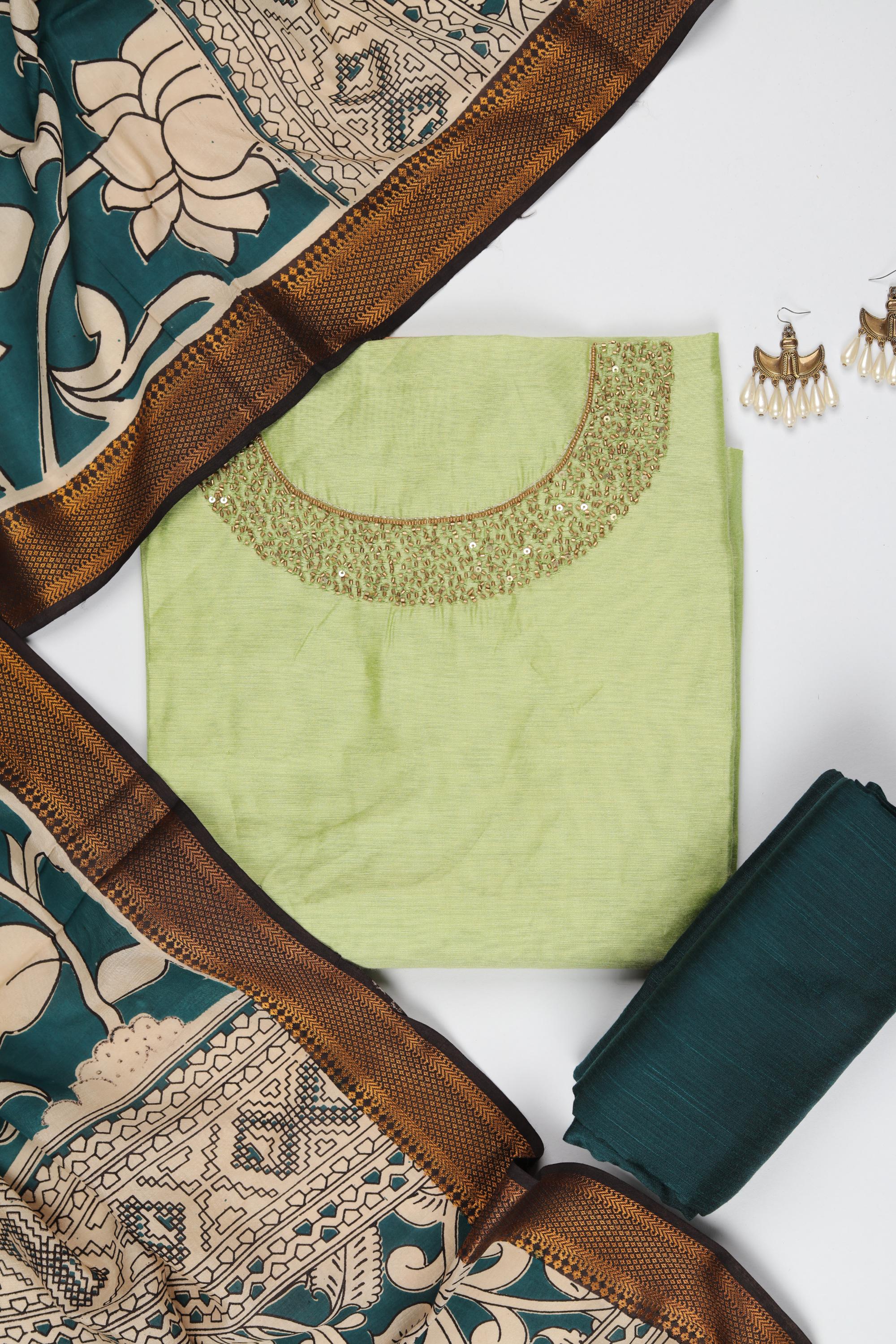 Cotton Silk 3 Piece Unstitched Set -193