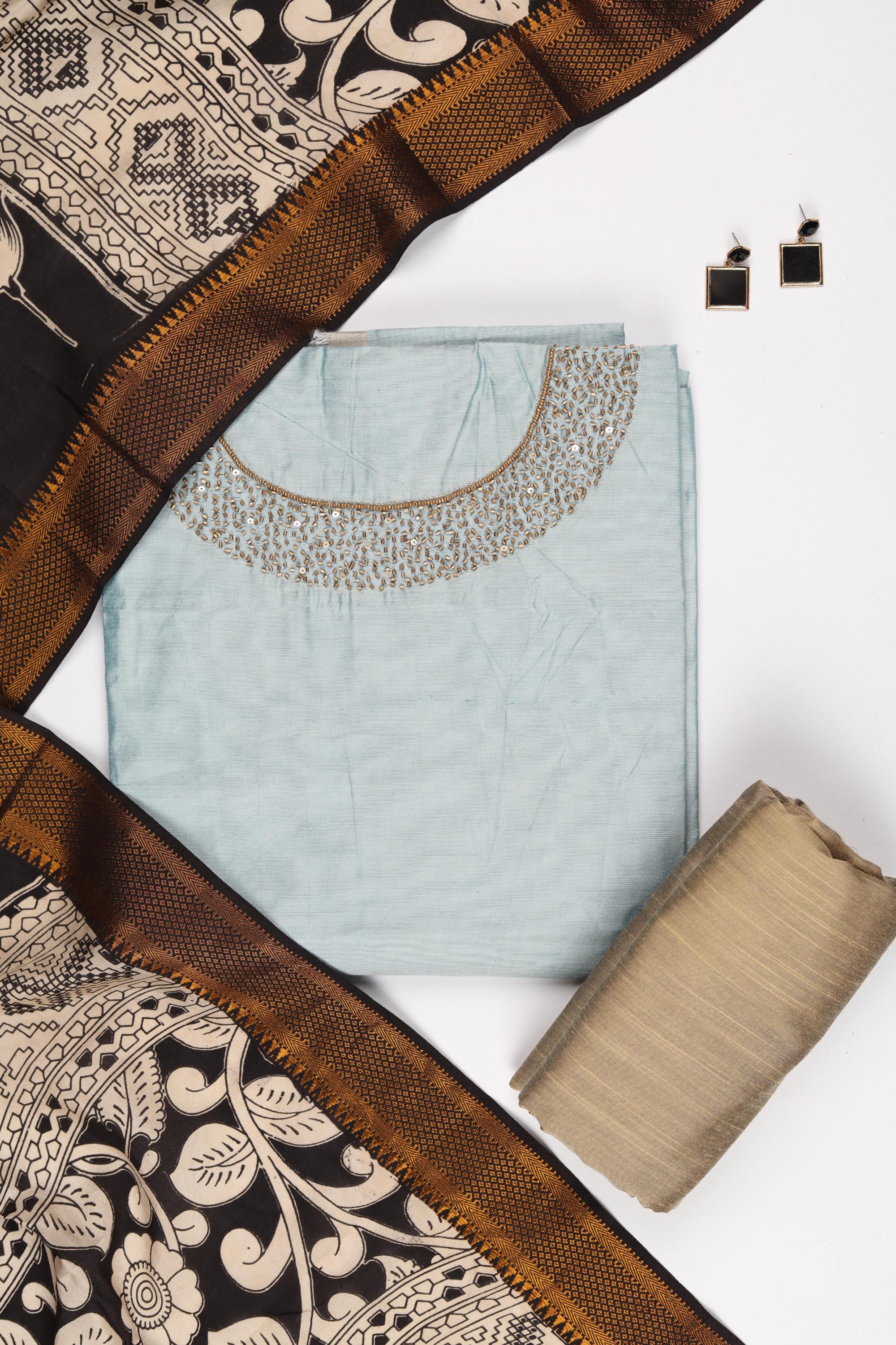 Cotton Silk 3 Piece Unstitched Set -194