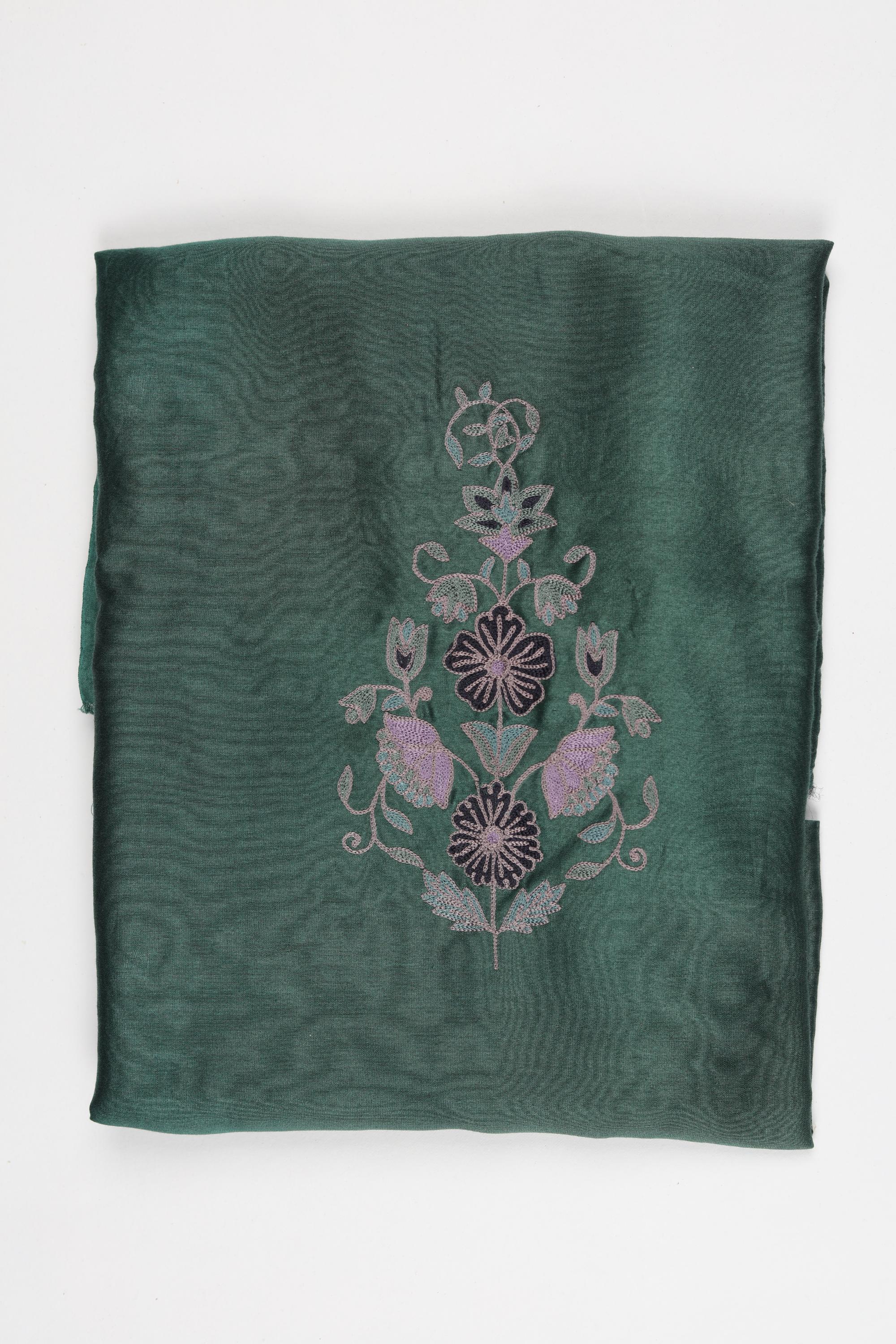 Chanderi Silk 3 Piece Unstitched Set -197