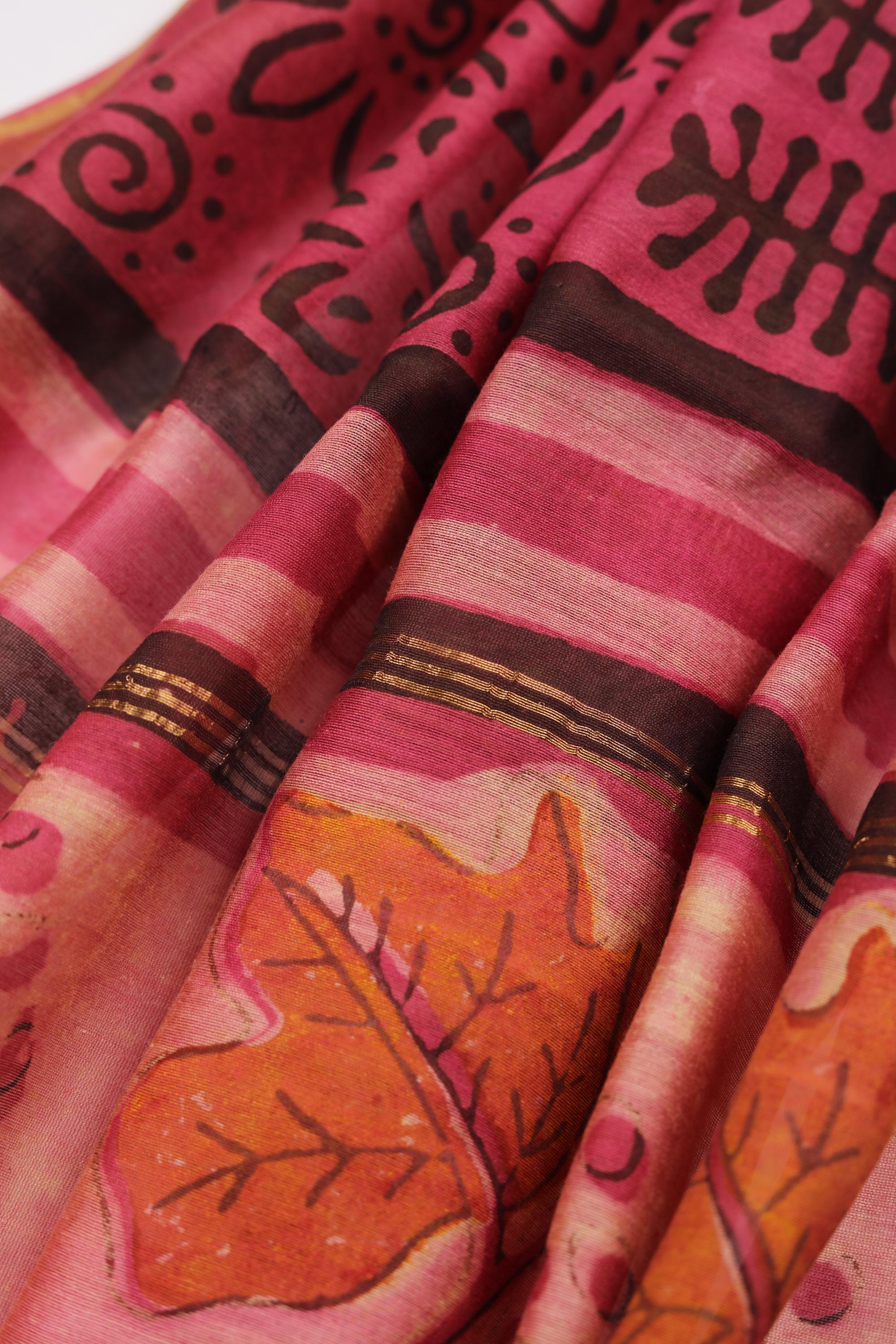 Chanderi Silk 3 Piece Unstitched Set -198