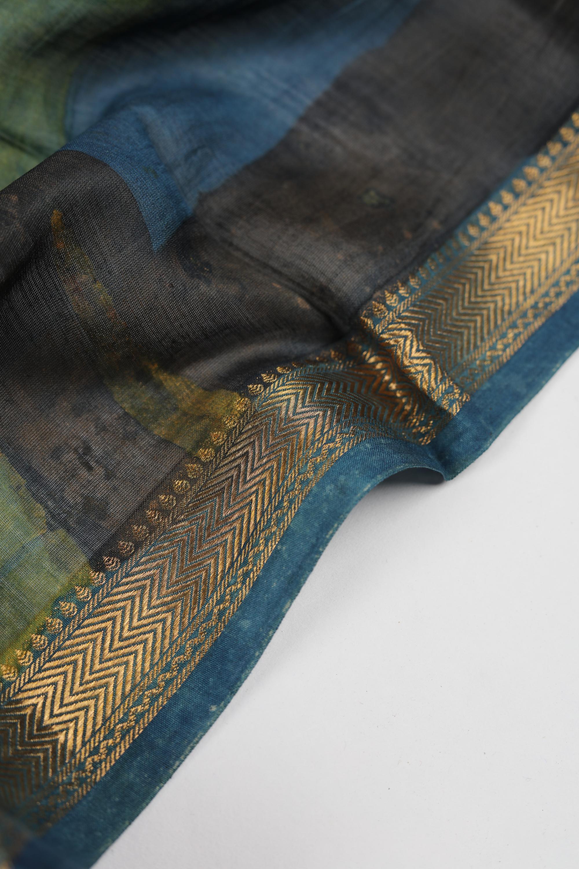 Chanderi Silk 3 Piece Unstitched Set -199