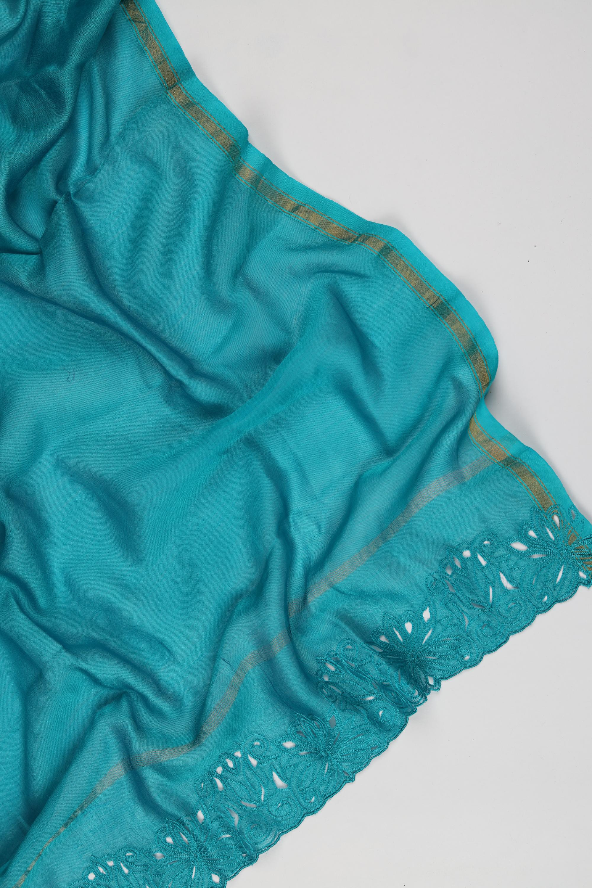 Chanderi Silk 3 Piece Unstitched Set -207