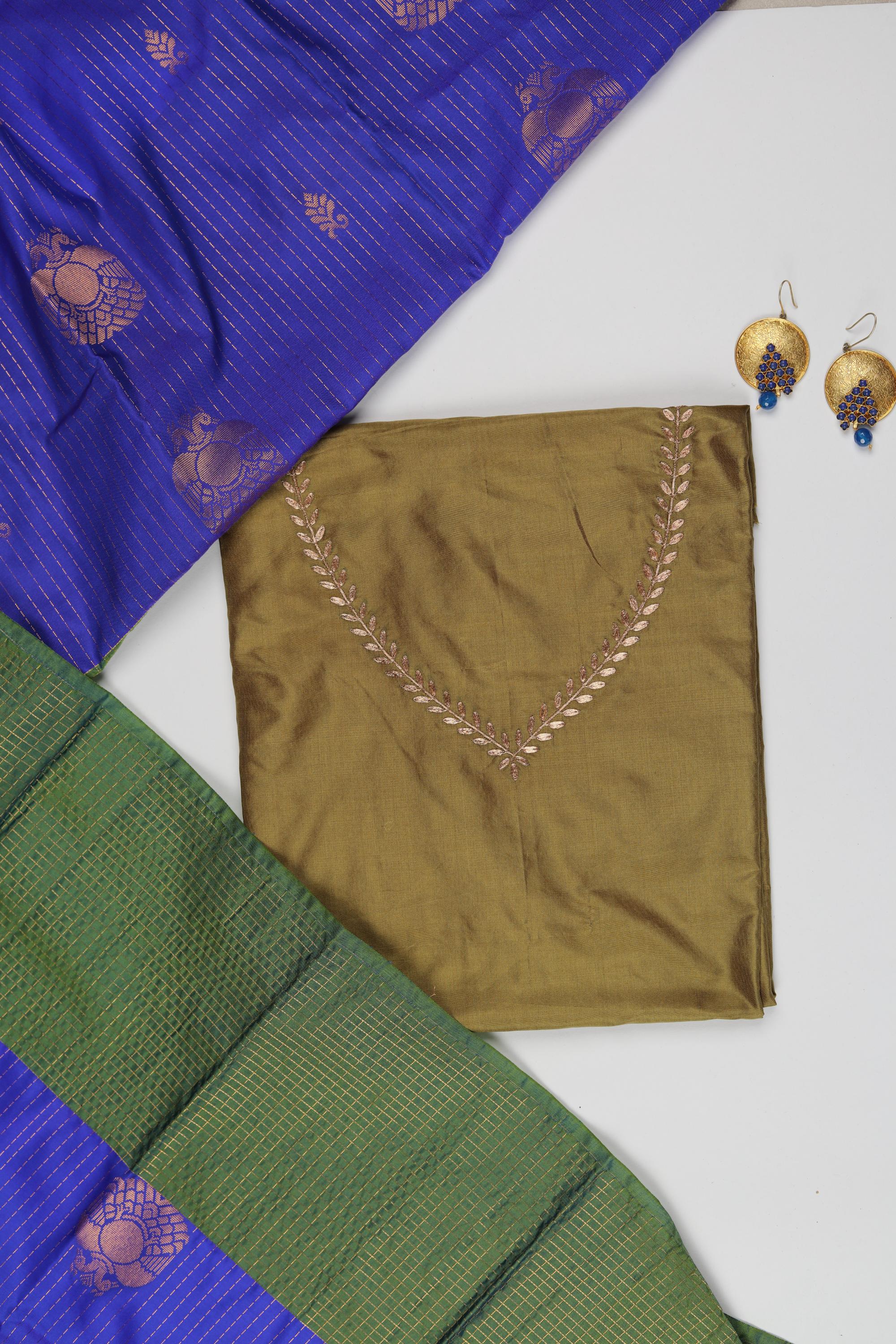 Pure Silk 2 Piece Unstitched Kurta & Dupatta Set – Traditional Design-002