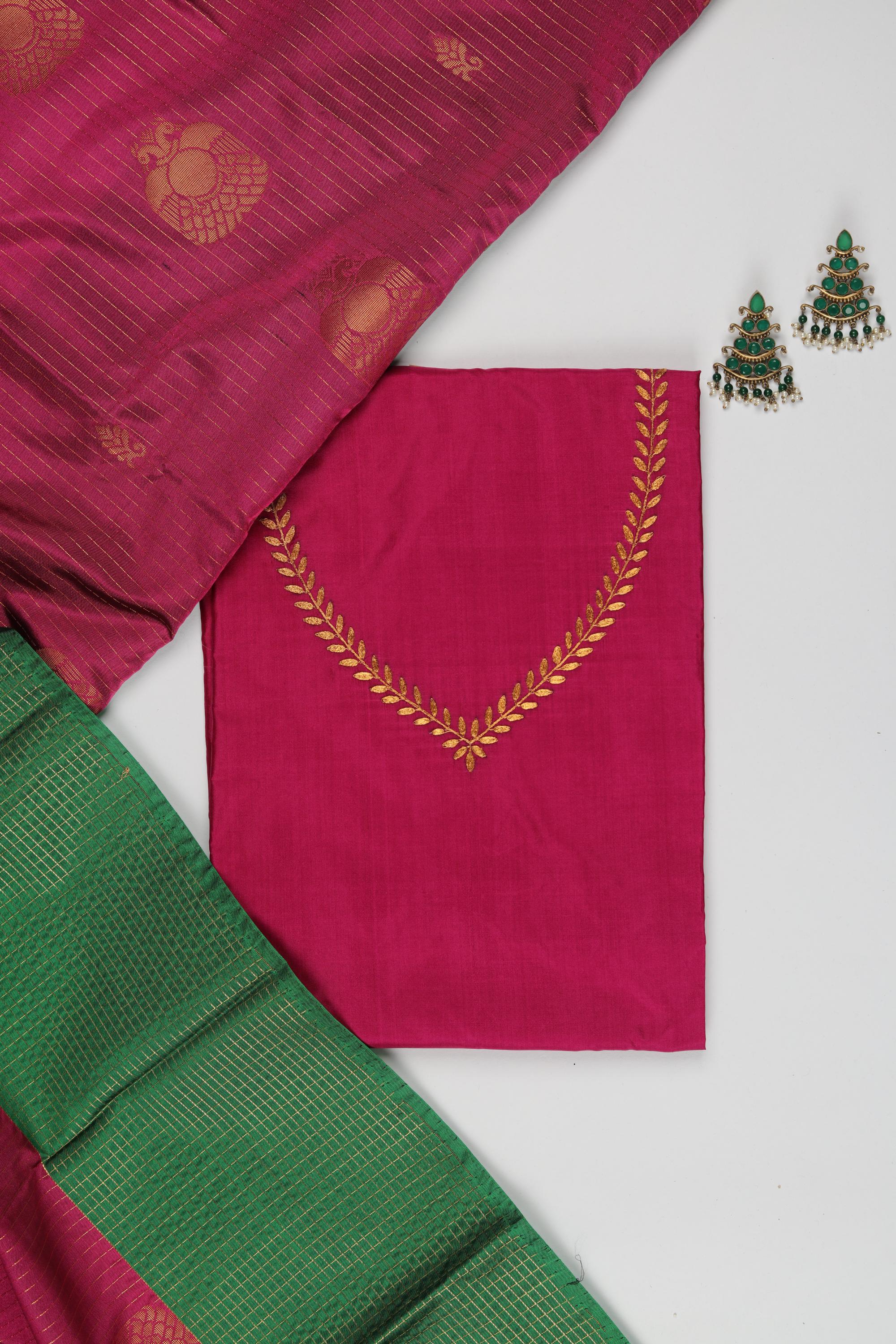 Pure Silk 2 Piece Unstitched Kurta & Dupatta Set – Traditional Design-001