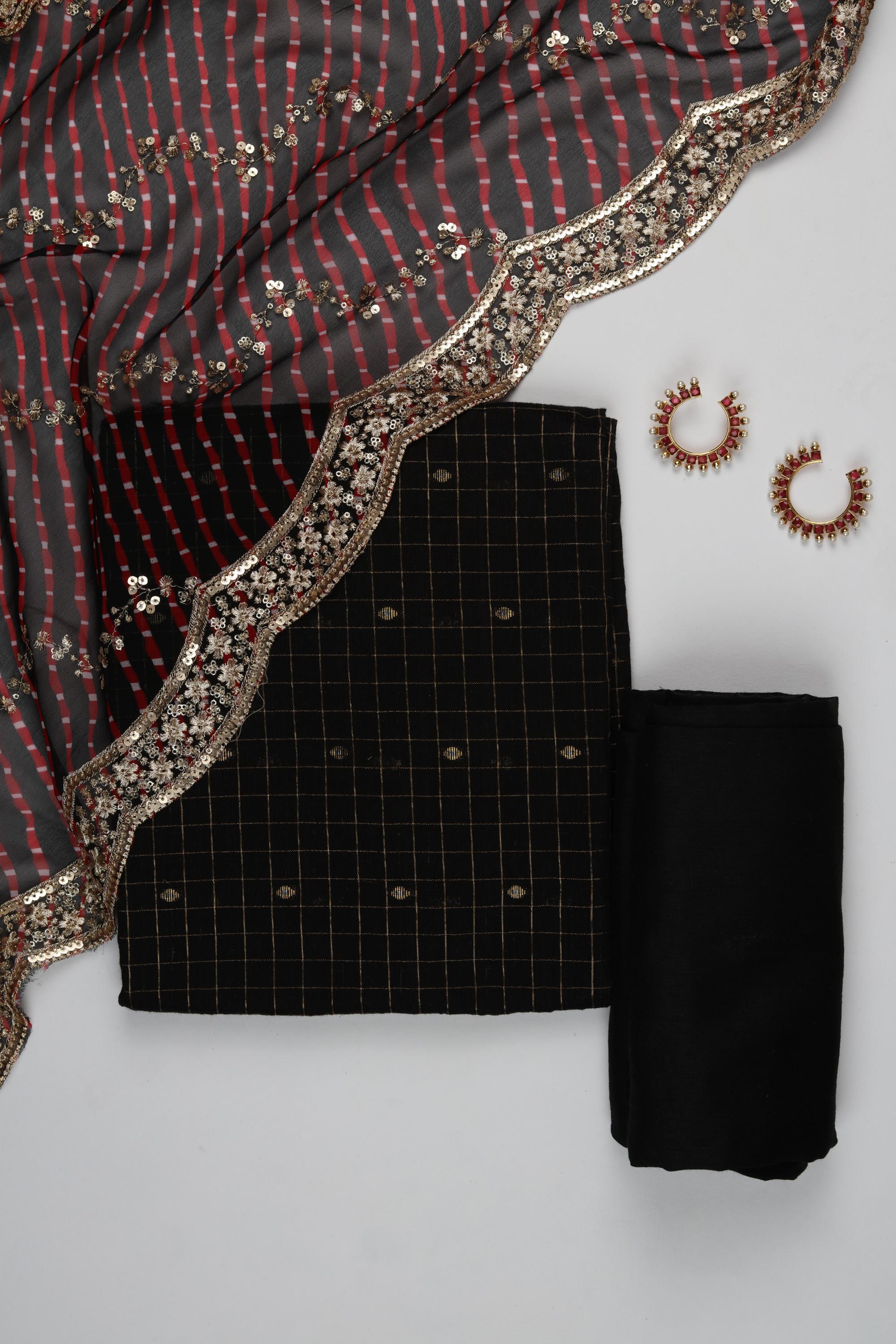 Cotton Silk 3 Piece Unstitched Set -220
