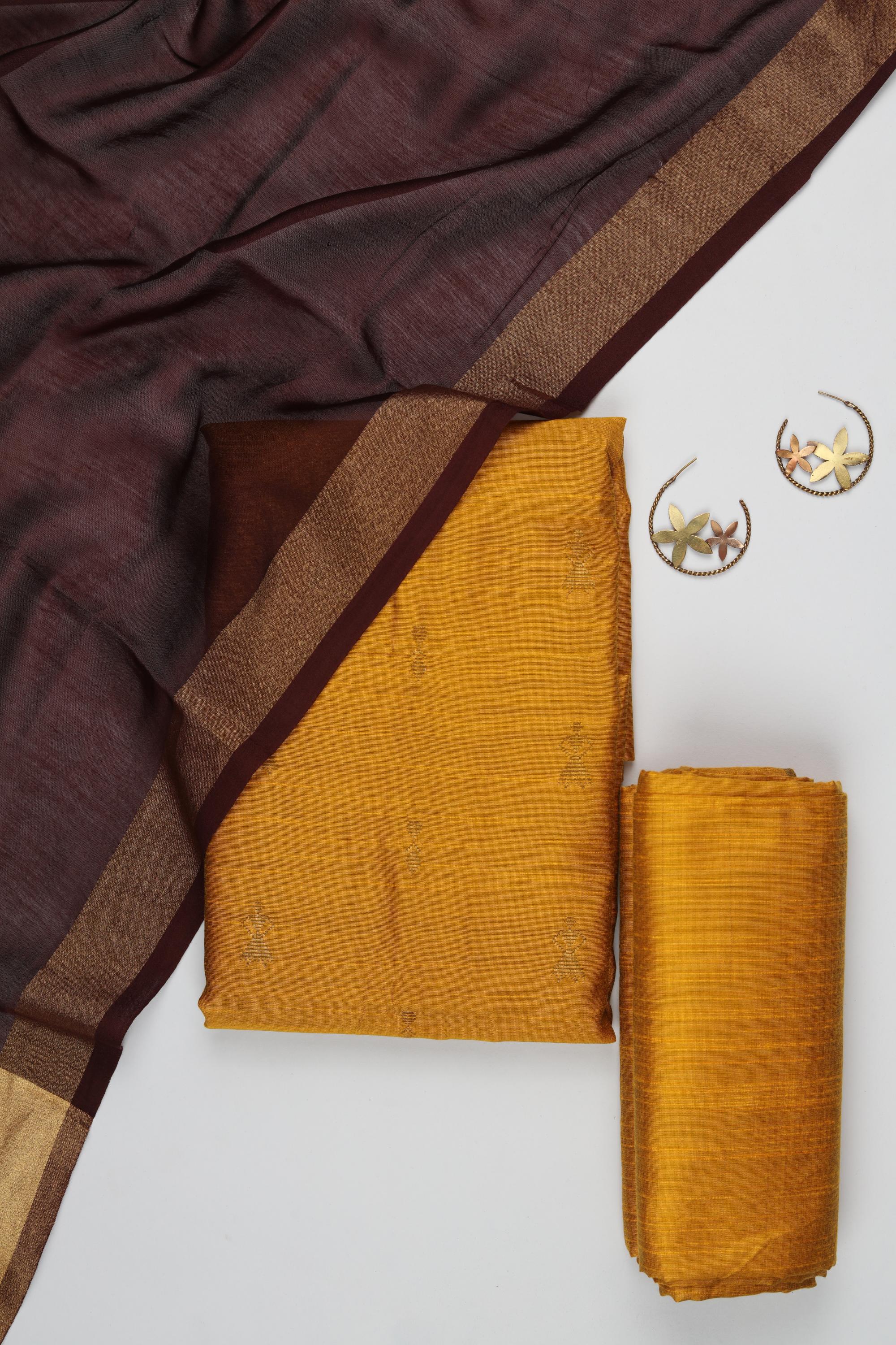 Cotton Silk 3 Piece Unstitched Set -224