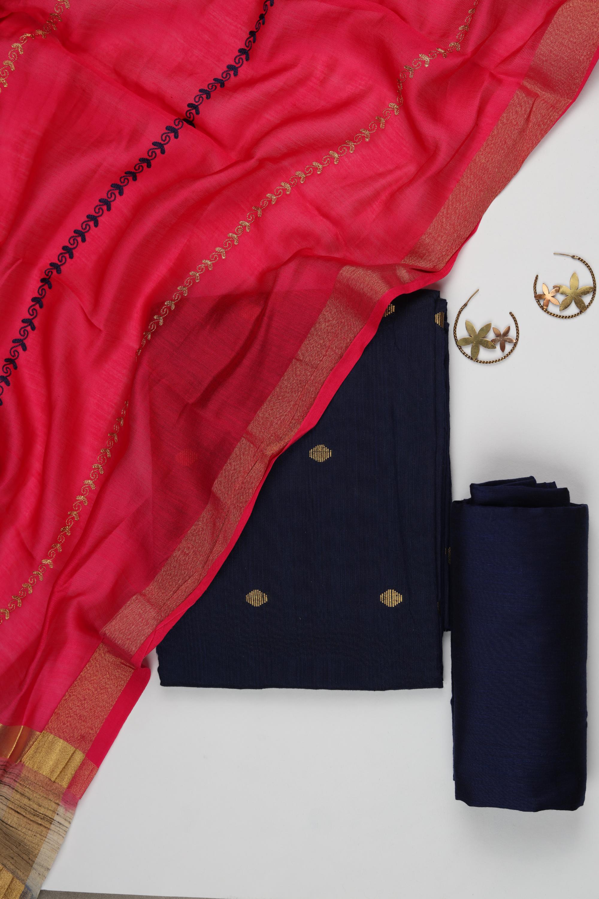 Cotton Silk 3 Piece Unstitched Set -225