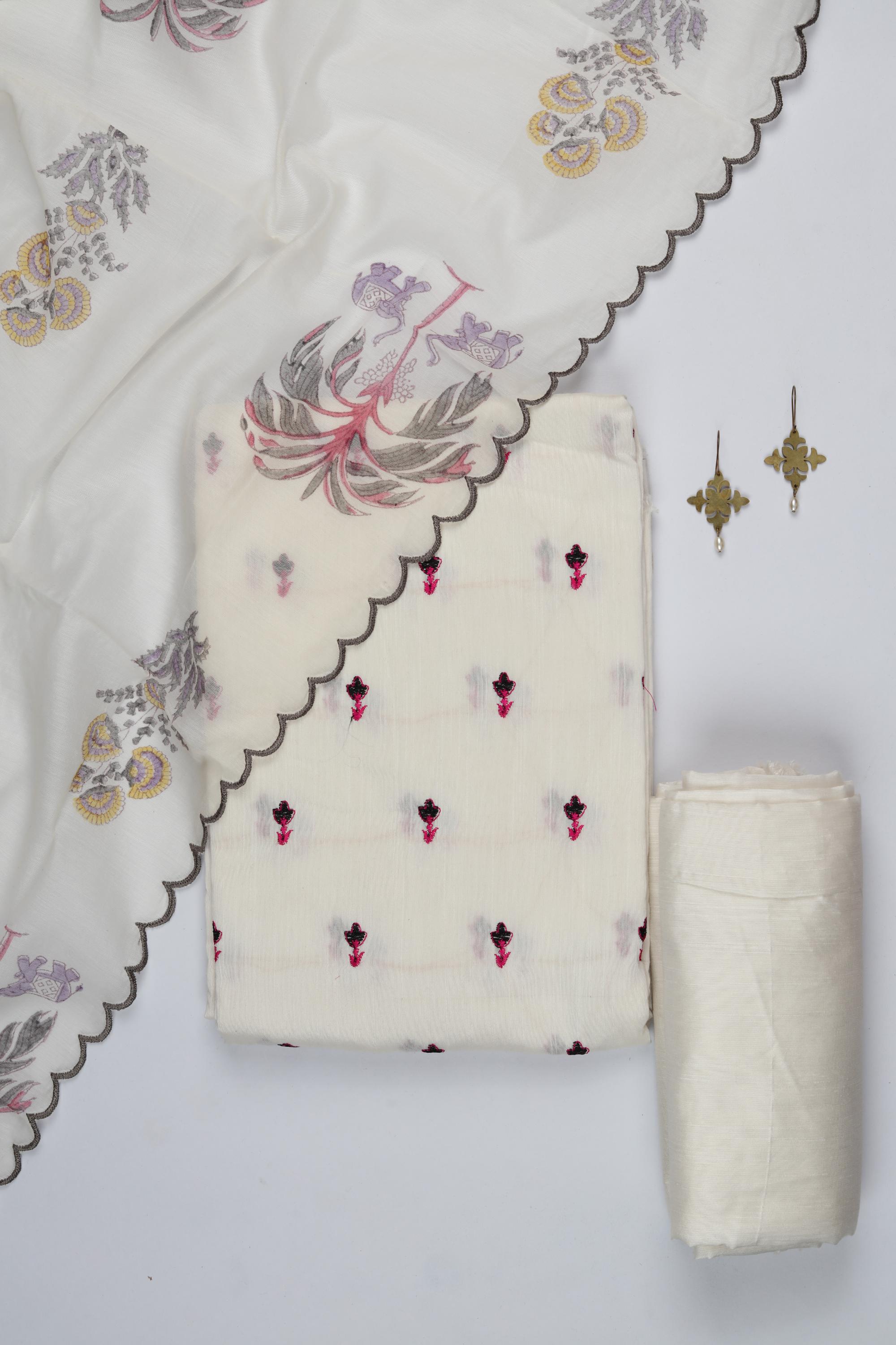 Cotton Silk 3 Piece Unstitched Set -227