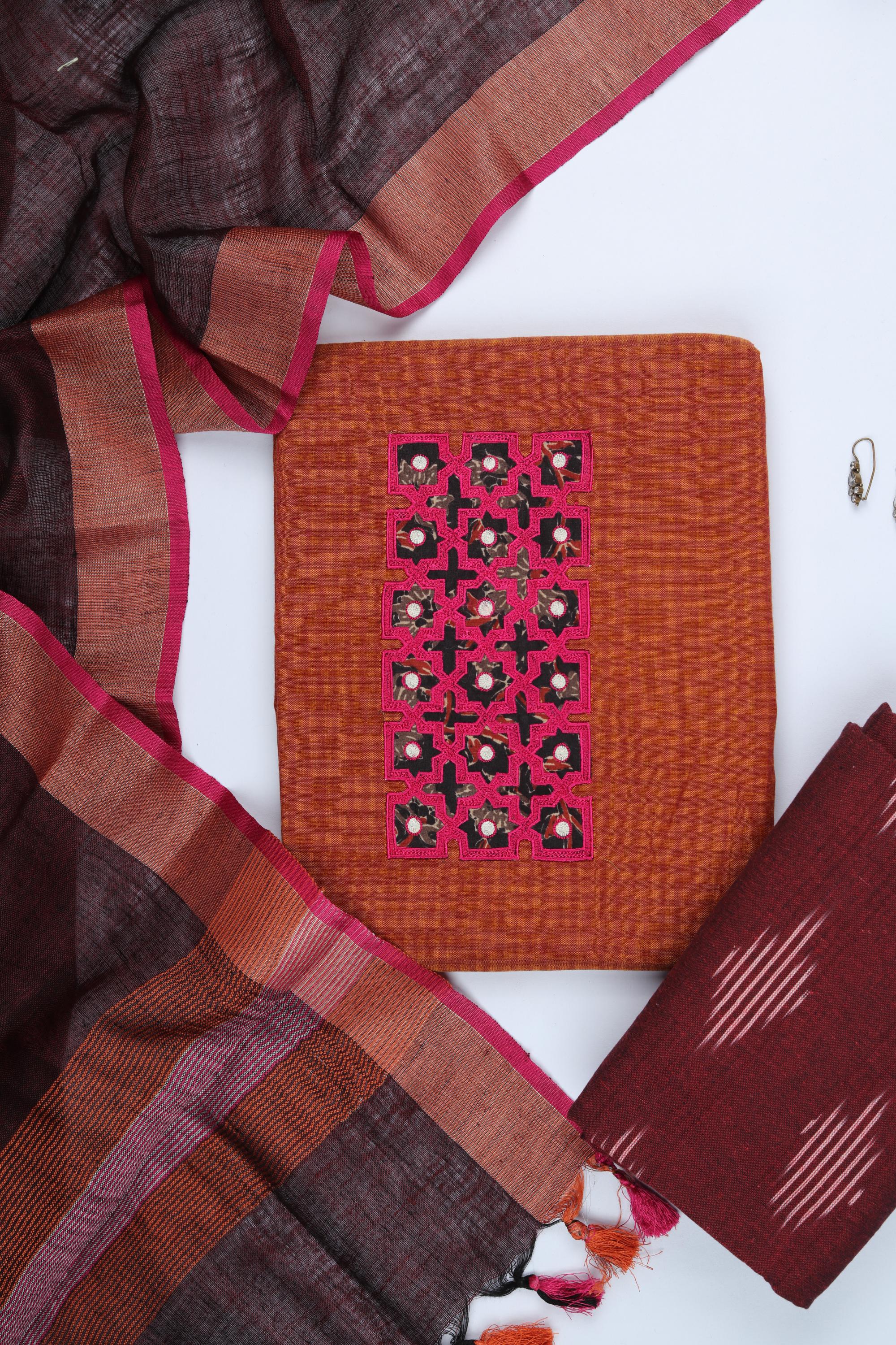 Cotton 3 Piece Unstitched Set -230