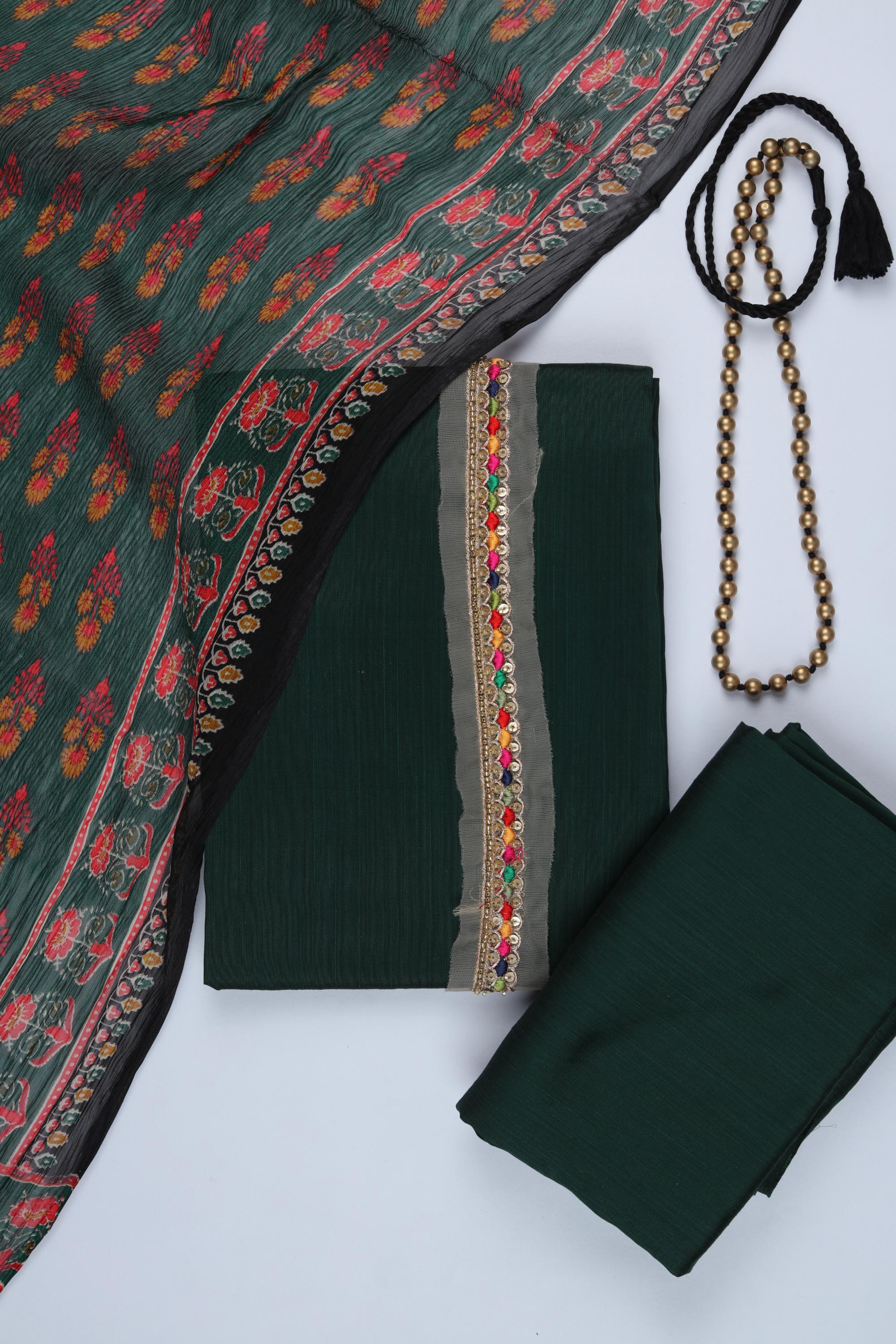 Cotton Silk 3 Piece Unstitched Set -237