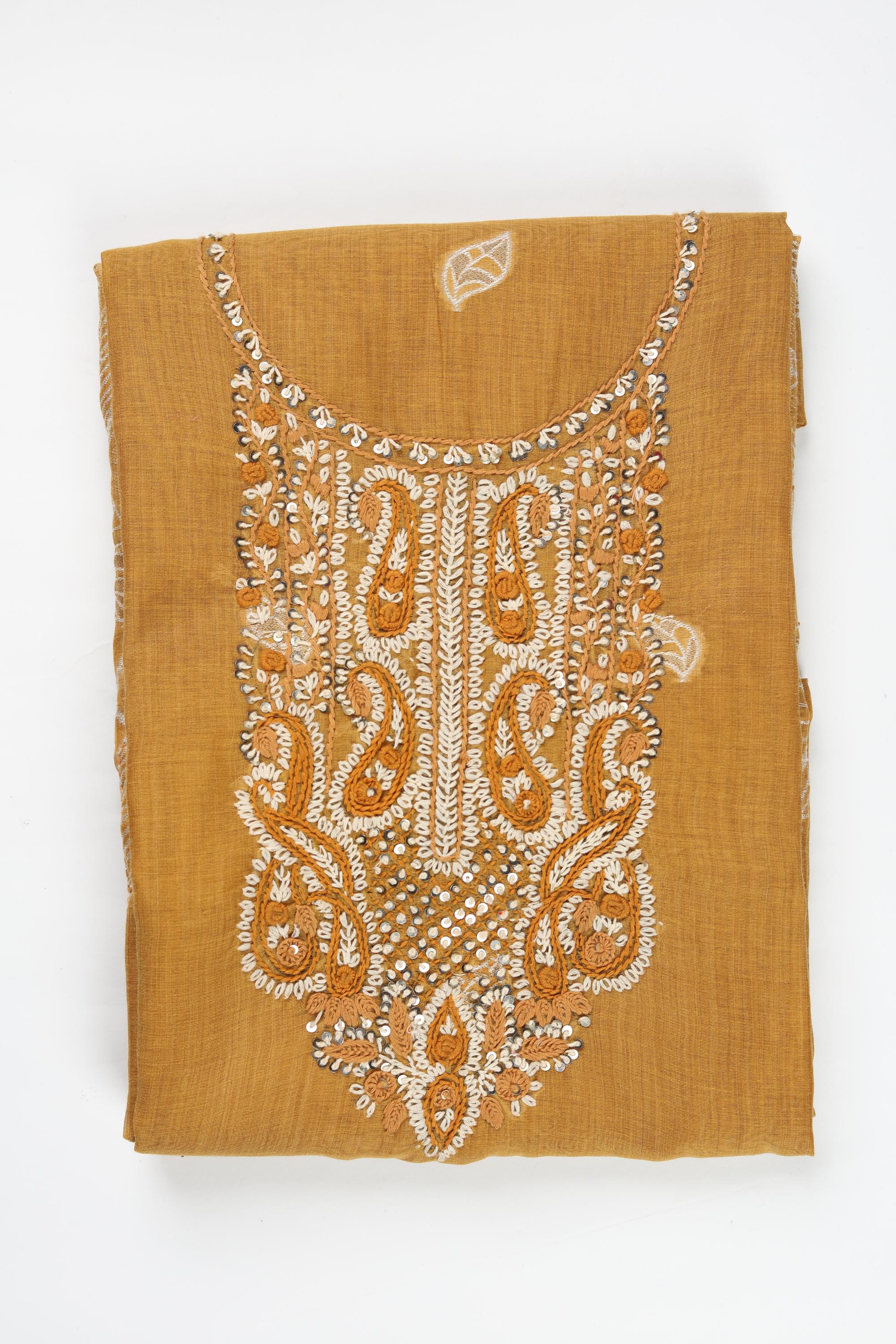 Semi Linen Embroidered Set-4
