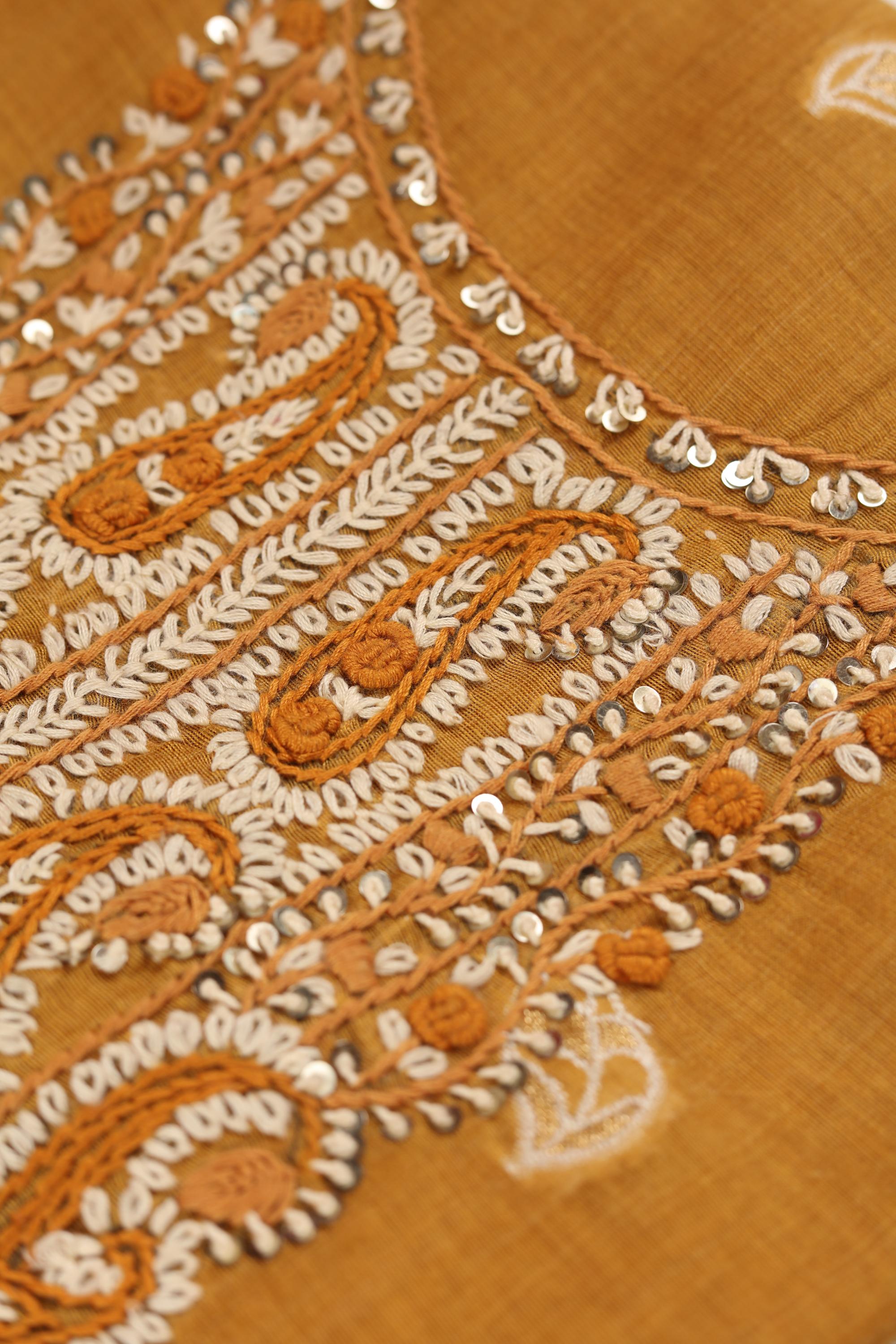 Semi Linen Embroidered Set-4