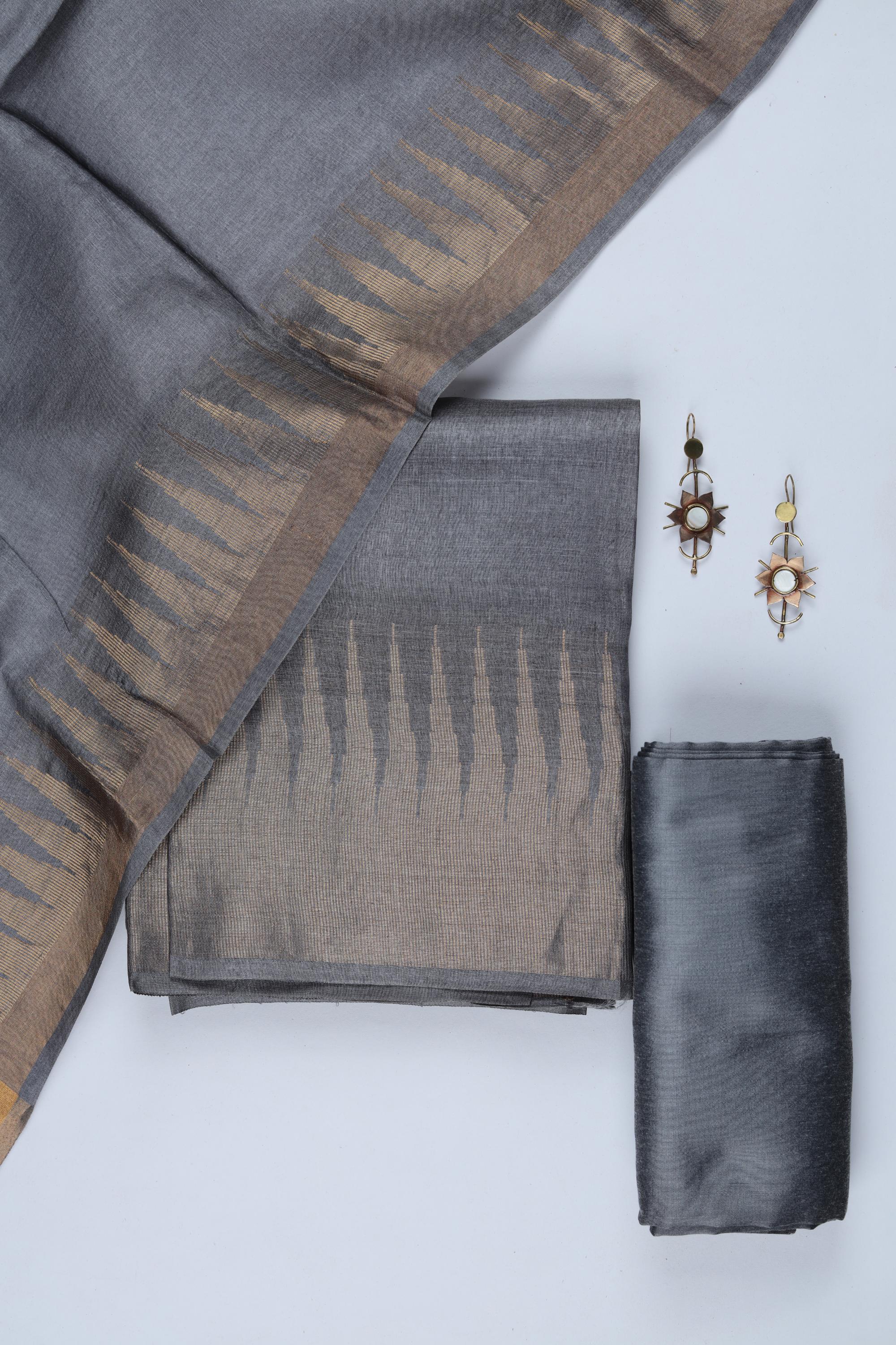 Tussar Silk 3 Piece Unstitched Set -247