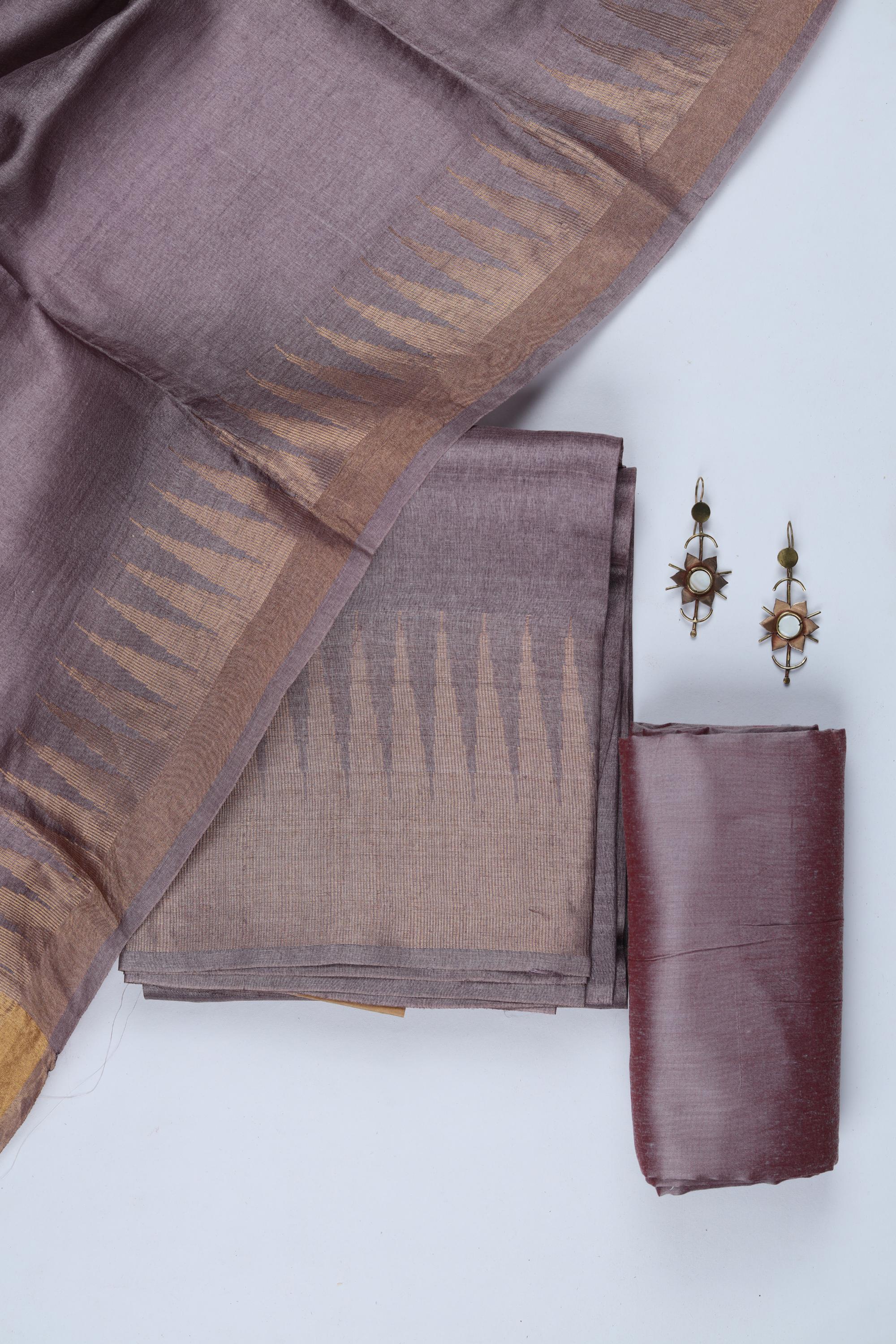 Tussar Silk 3 Piece Unstitched Set -249