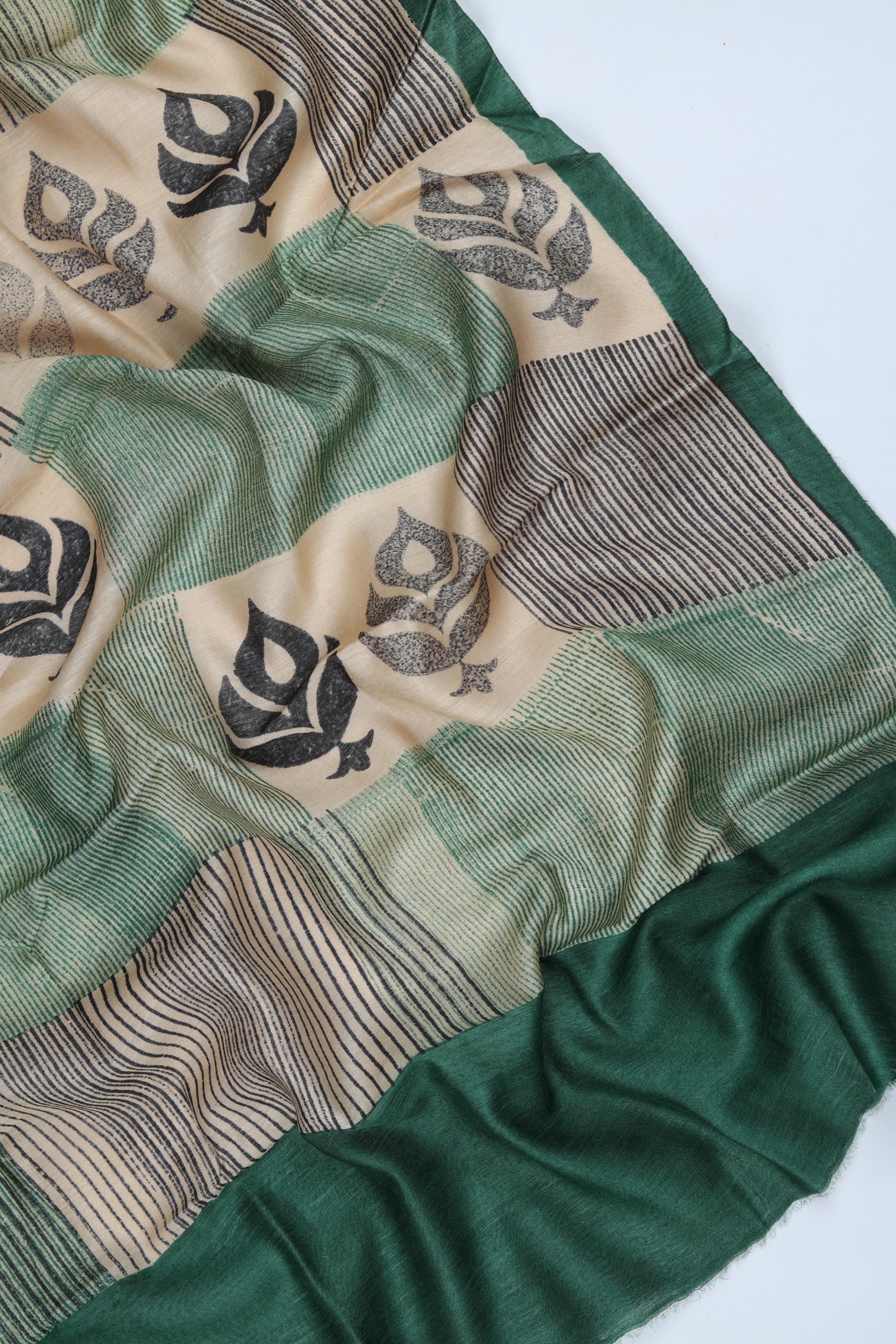 Tussar Silk 3 Piece Unstitched Set -256