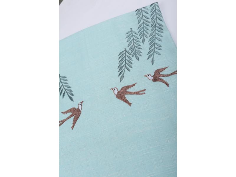 Light Blue Embroidered Fabric