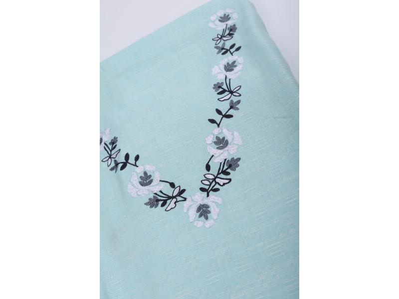 Sky Blue Embroidered Fabric