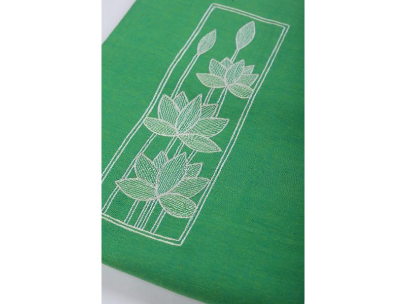 Green Embroidered Fabric