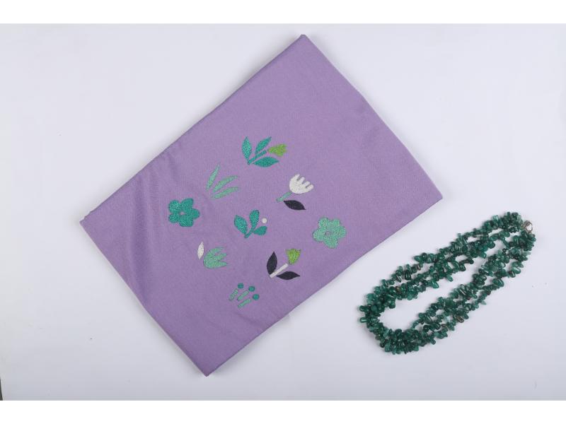 Purple Embroidered Fabric