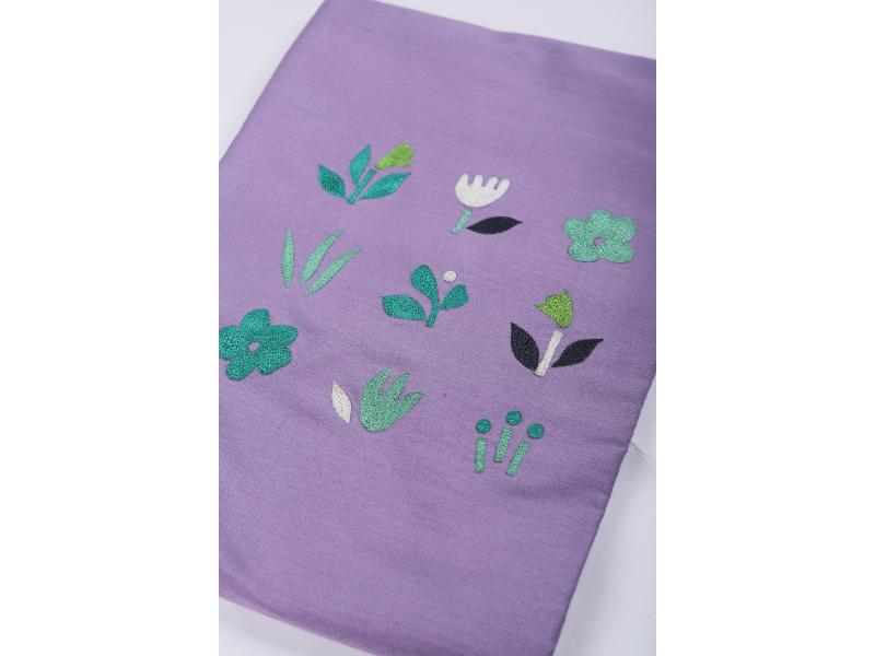 Purple Embroidered Fabric