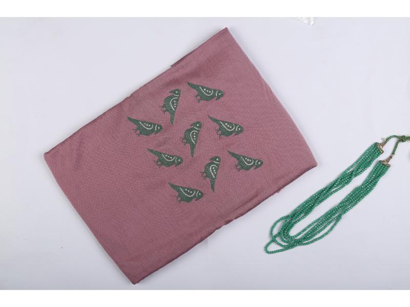 Pink Embroidered Fabric