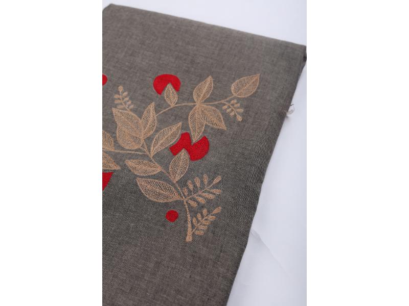 Grey Embroidered Fabric