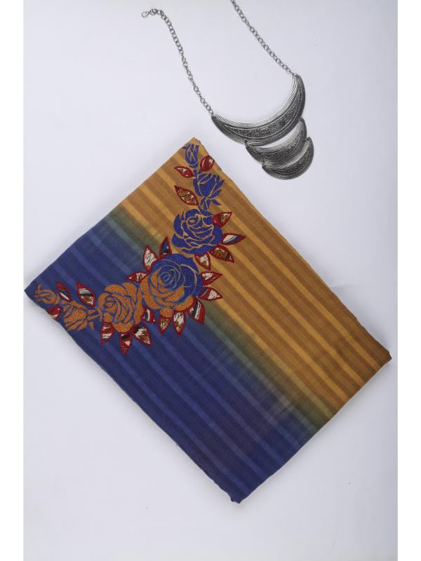 multicolor and floral embroidery Top Fabric