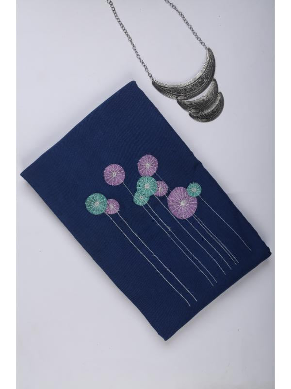 blue embroidery Kurta Fabric