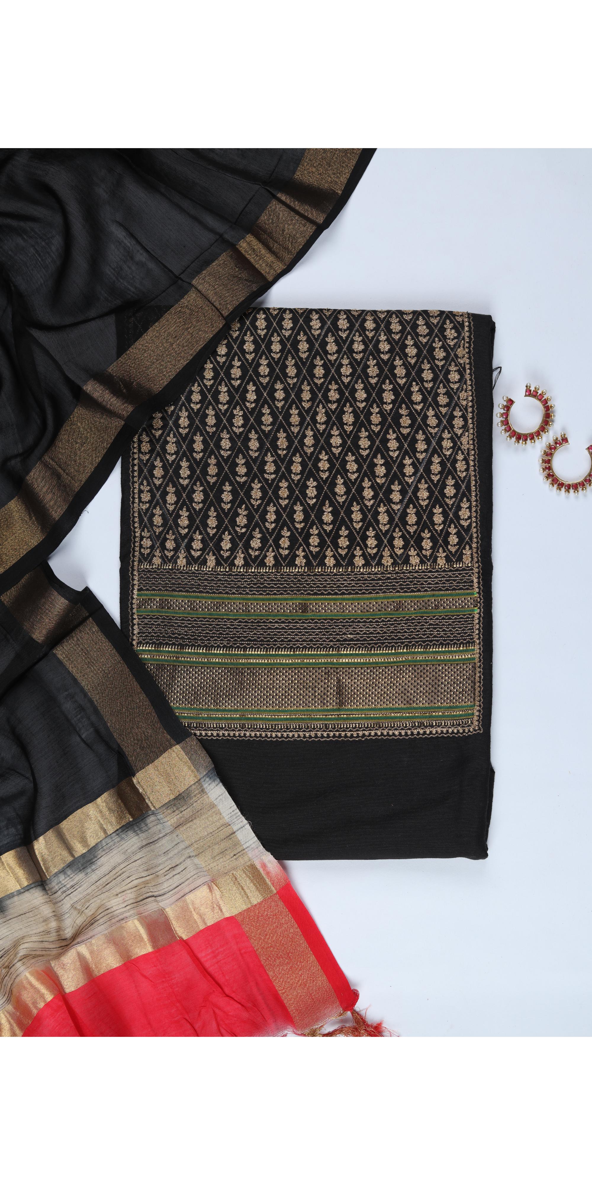 Cotton Silk 3 Piece Unstitched Set -285