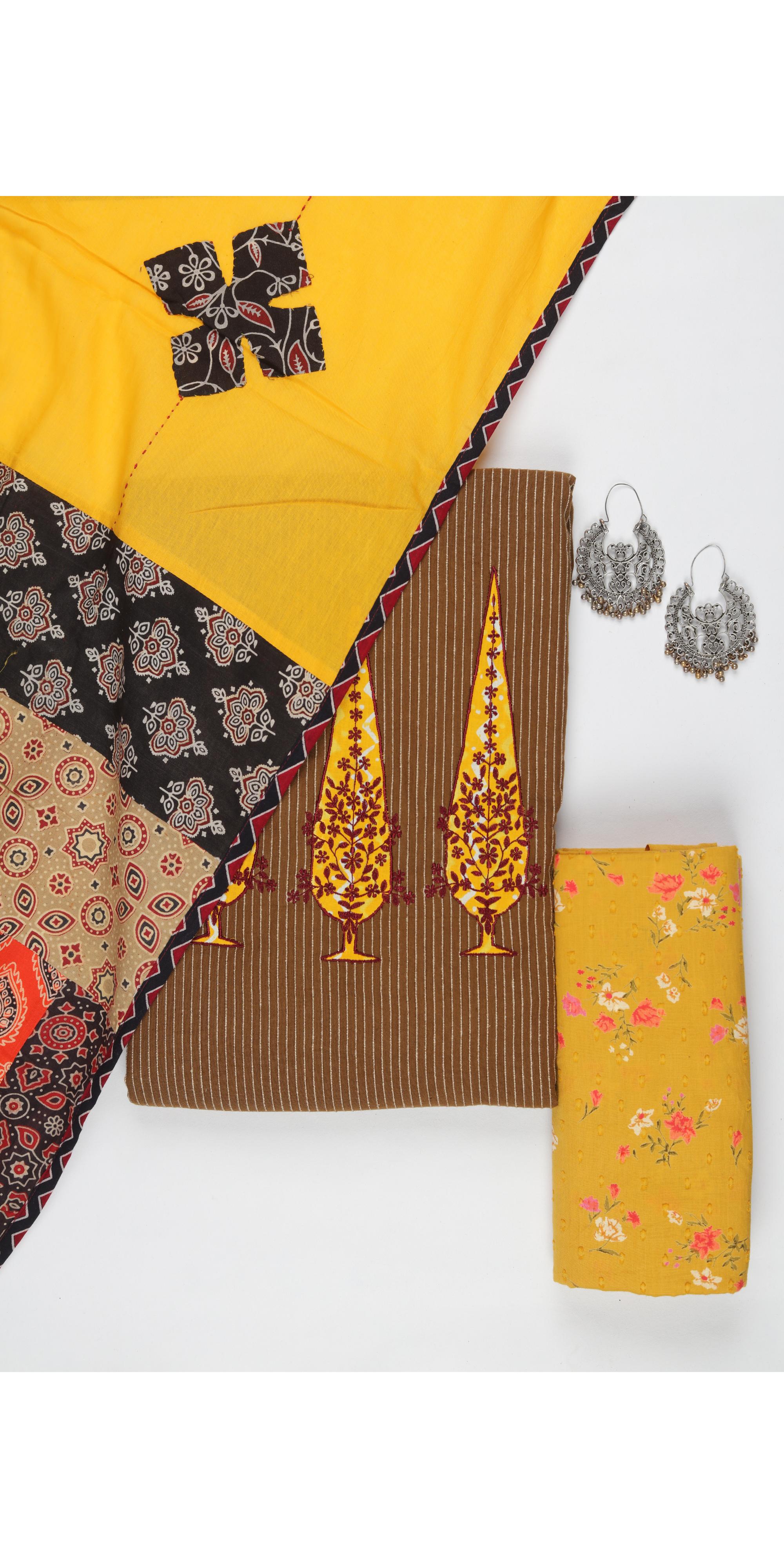 Cotton 3 Piece Unstitched Set -281