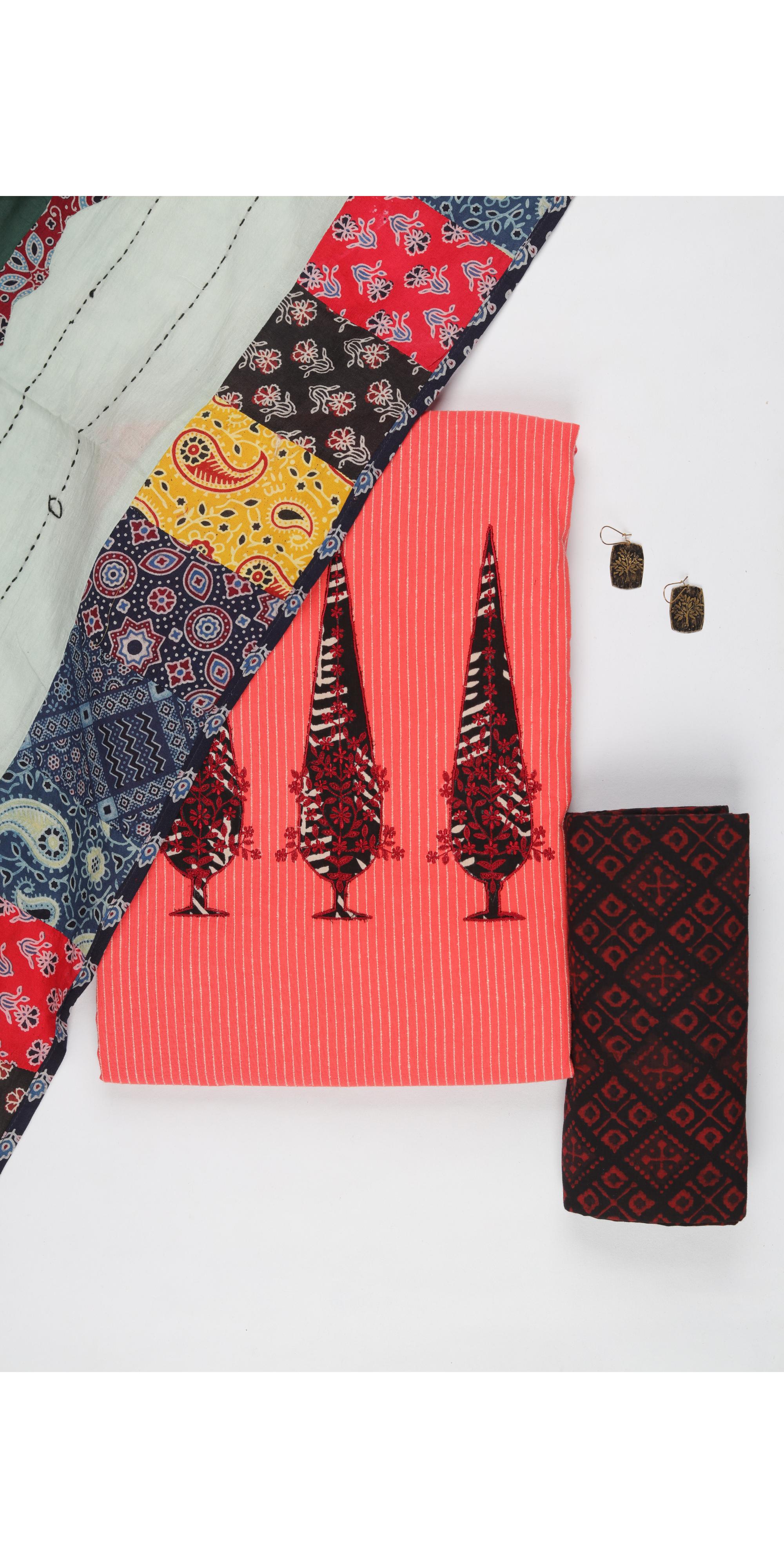 Cotton 3 Piece Unstitched Set -282
