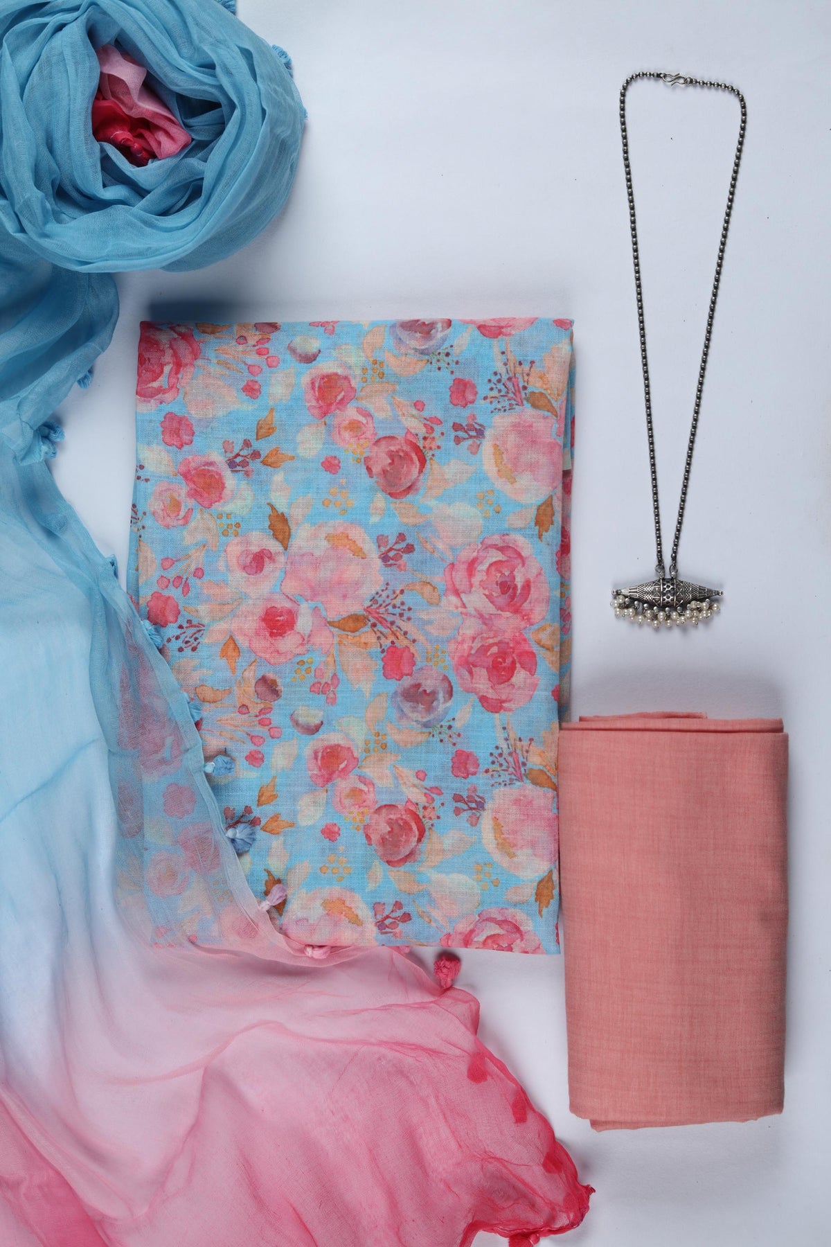 Cotton  3 Piece Unstitched Set -323