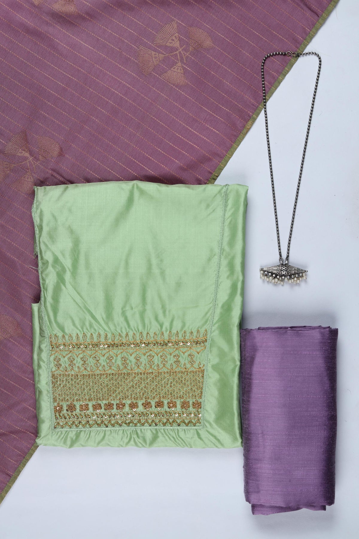 Pure Silk Piece Unstitched Suit Set – Classic Ethnic Style-339