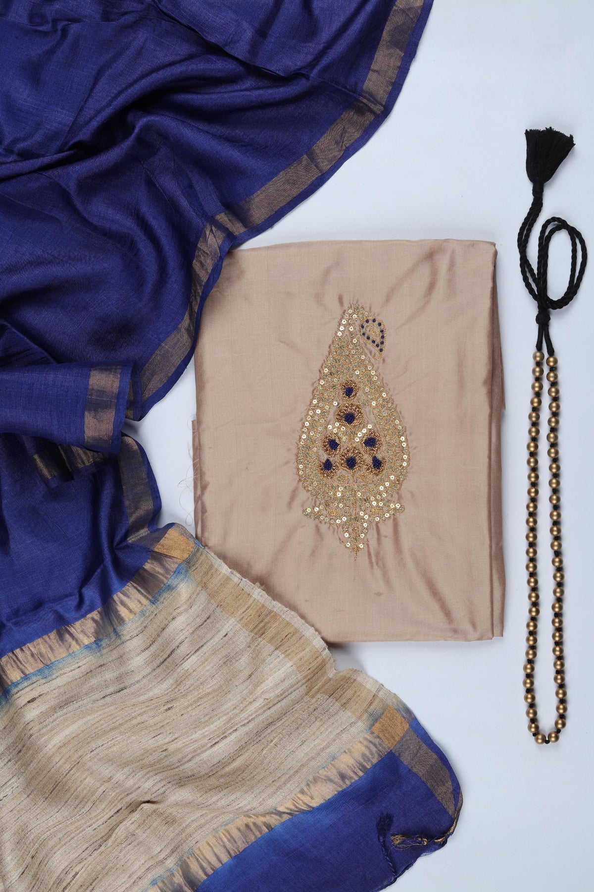 Silk 2 Piece Unstitched Kurta & Dupatta Set – Traditional Design-052