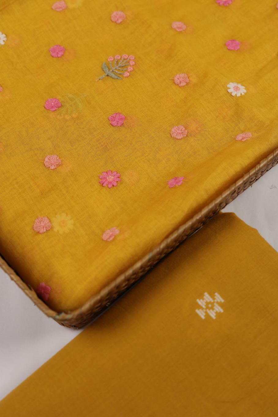 Embroidered Mul Chanderi Set-3