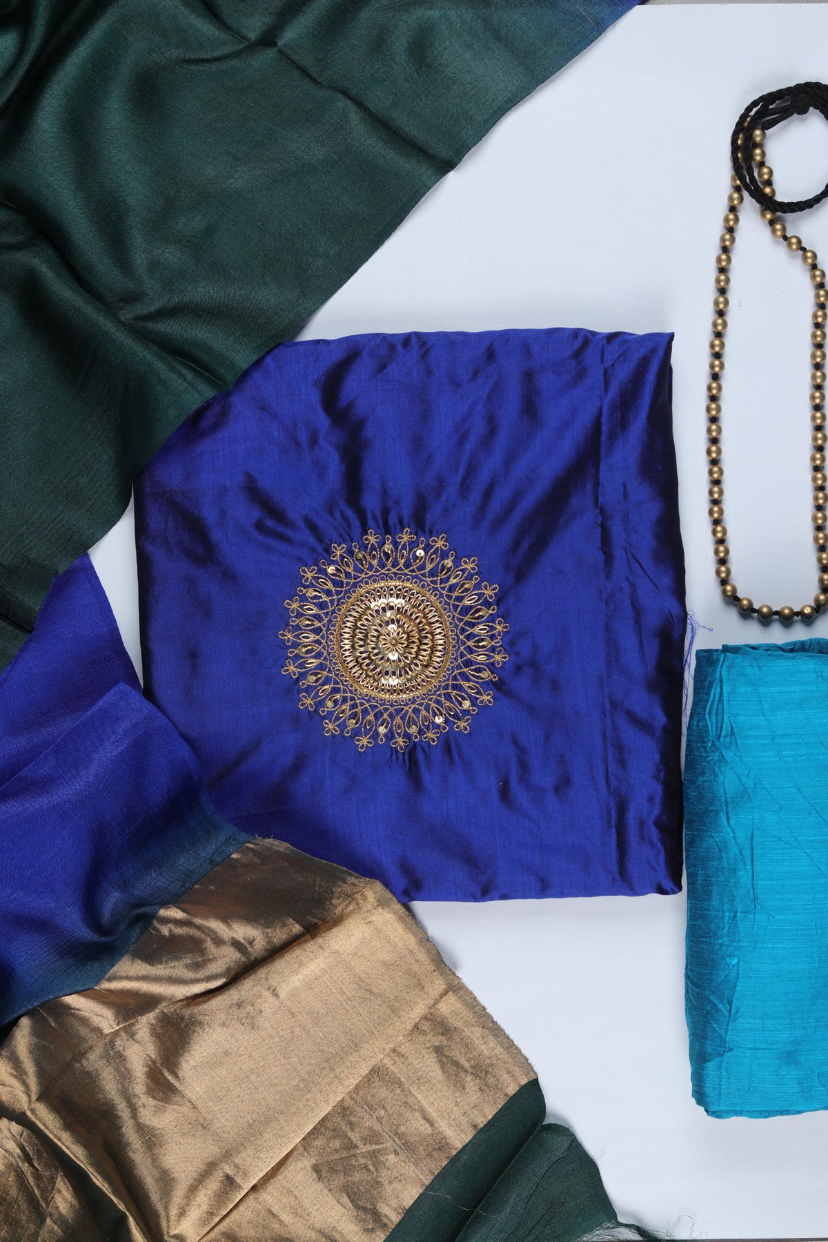Pure Silk Piece Unstitched Suit Set – Classic Ethnic Style-338
