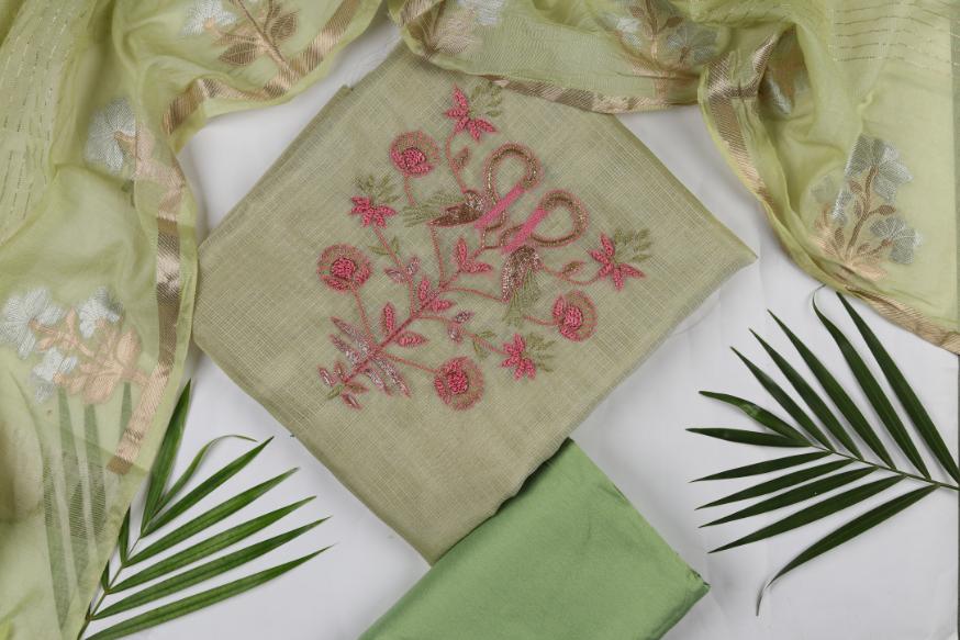 Embroidered Kota Set - 3