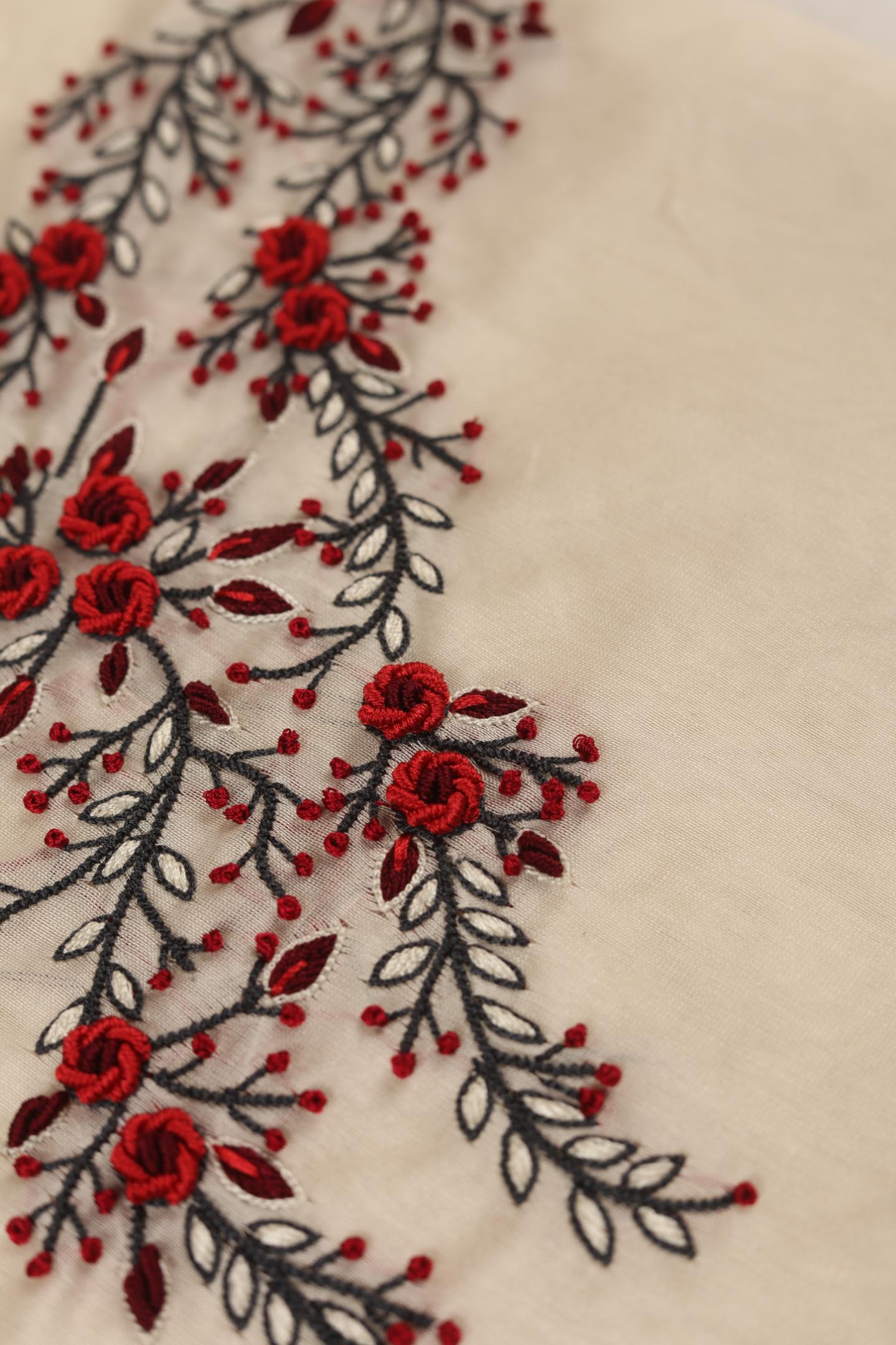 Embroidered Chanderi Kurta Fabric -116