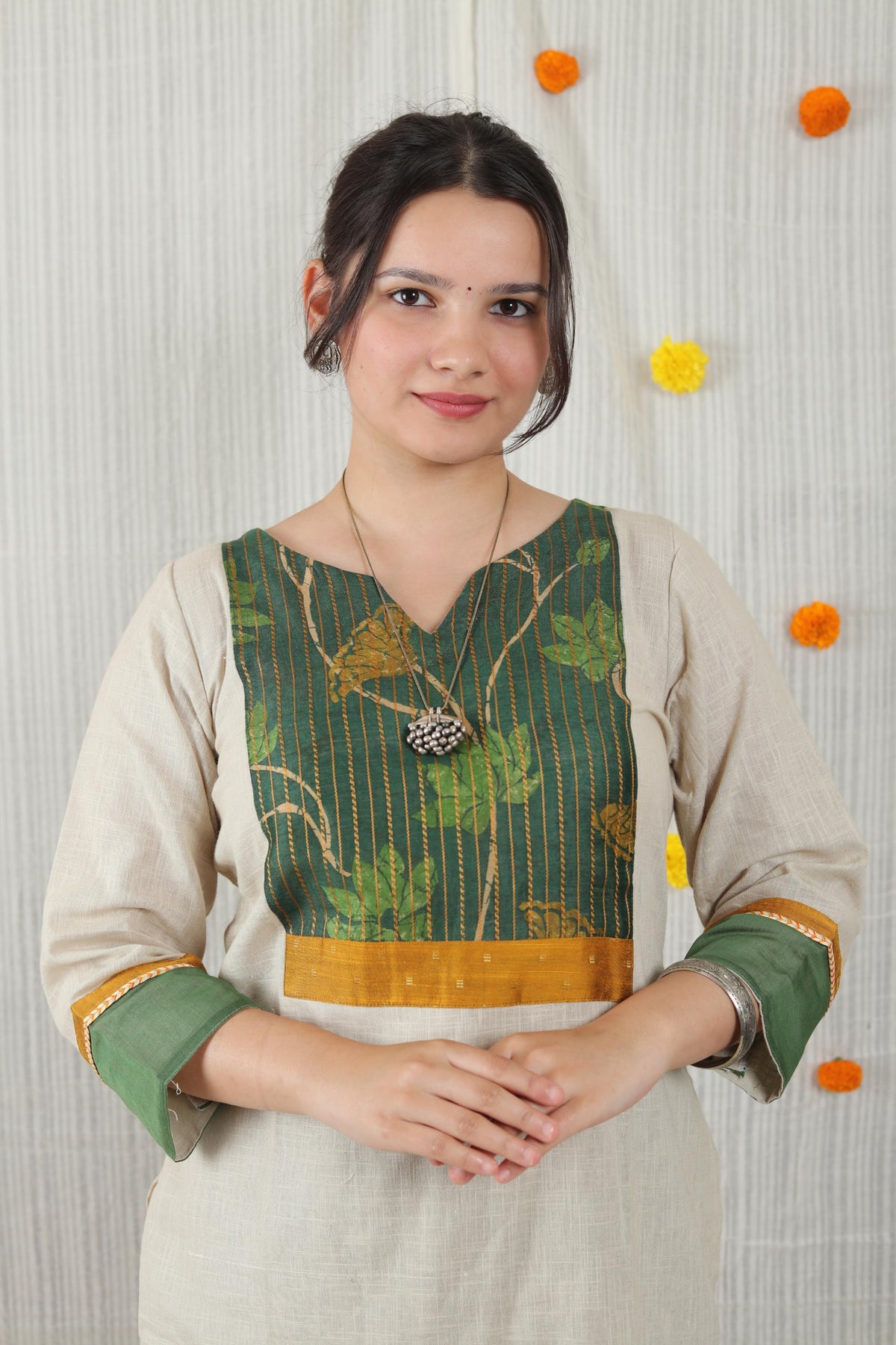 Cotton Ready-to-Wear Kurta - Elegant Ethnic Design NAV-001