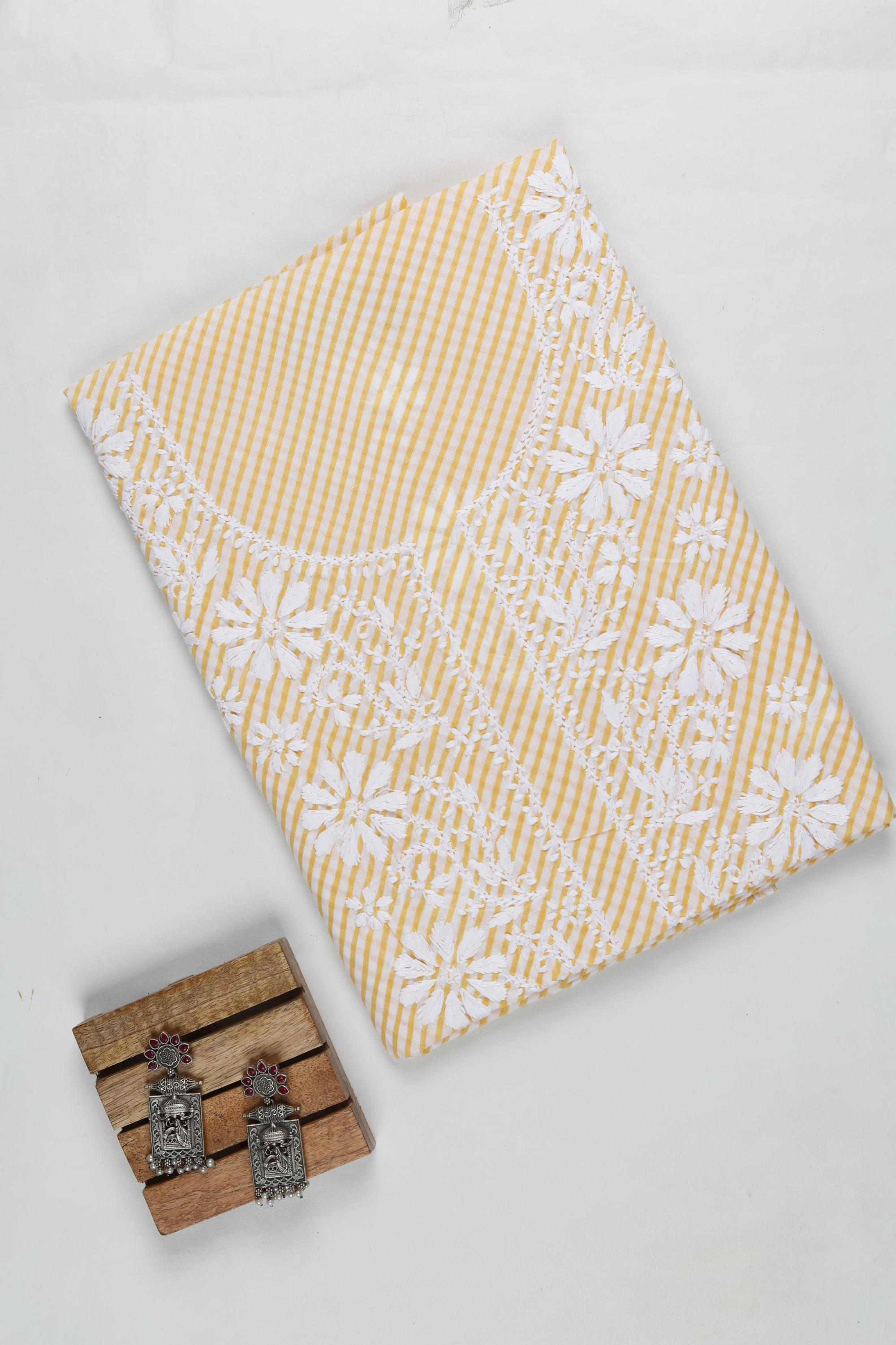 Lucknowi leheriya cotton Kurta Fabric -123