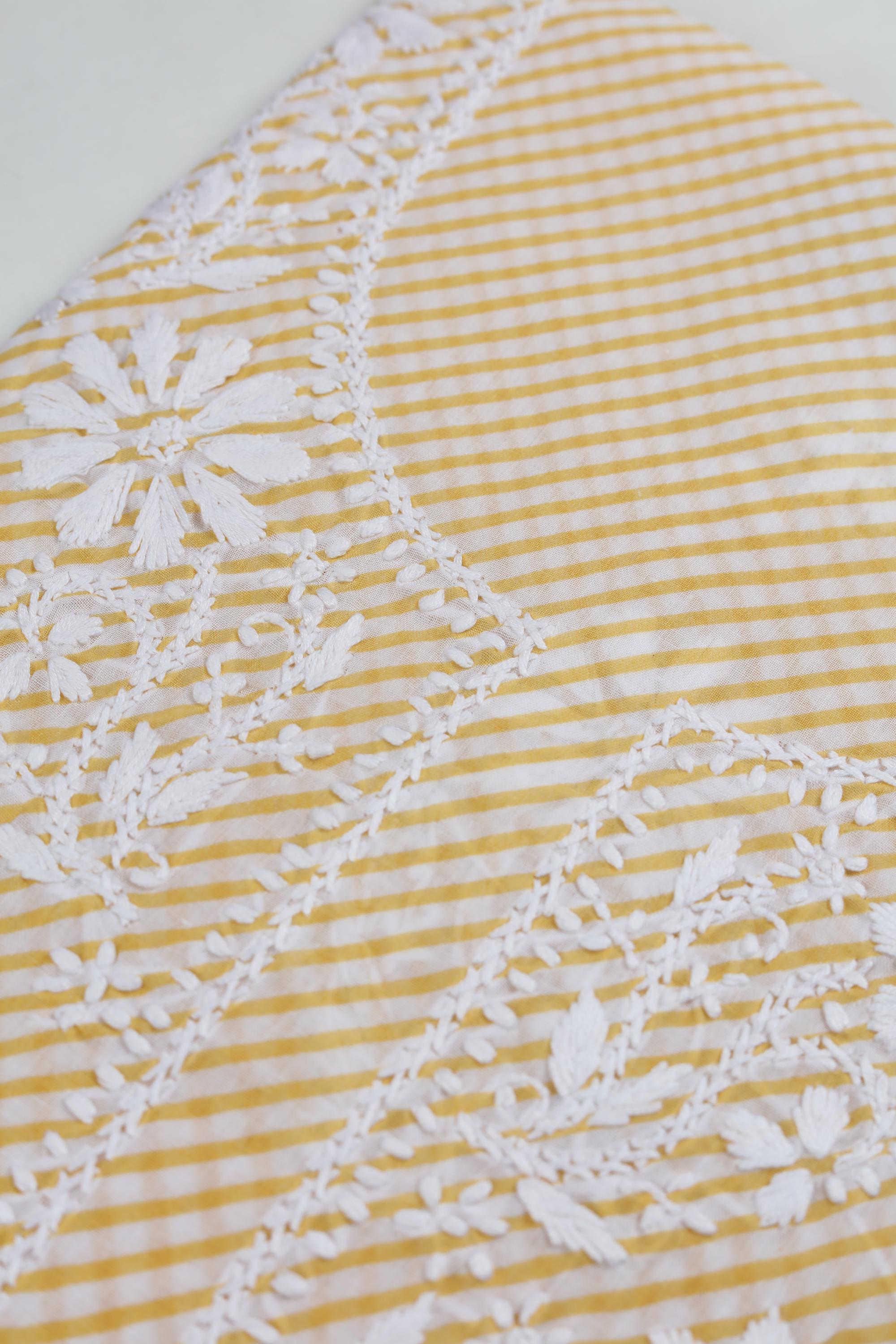 Lucknowi leheriya cotton Kurta Fabric -123