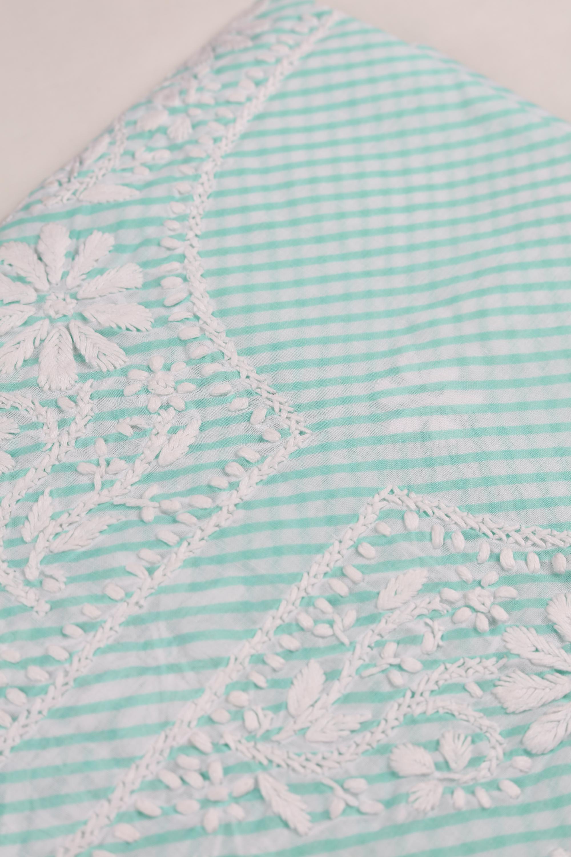 Lucknowi leheriya cotton Kurta Fabric -124