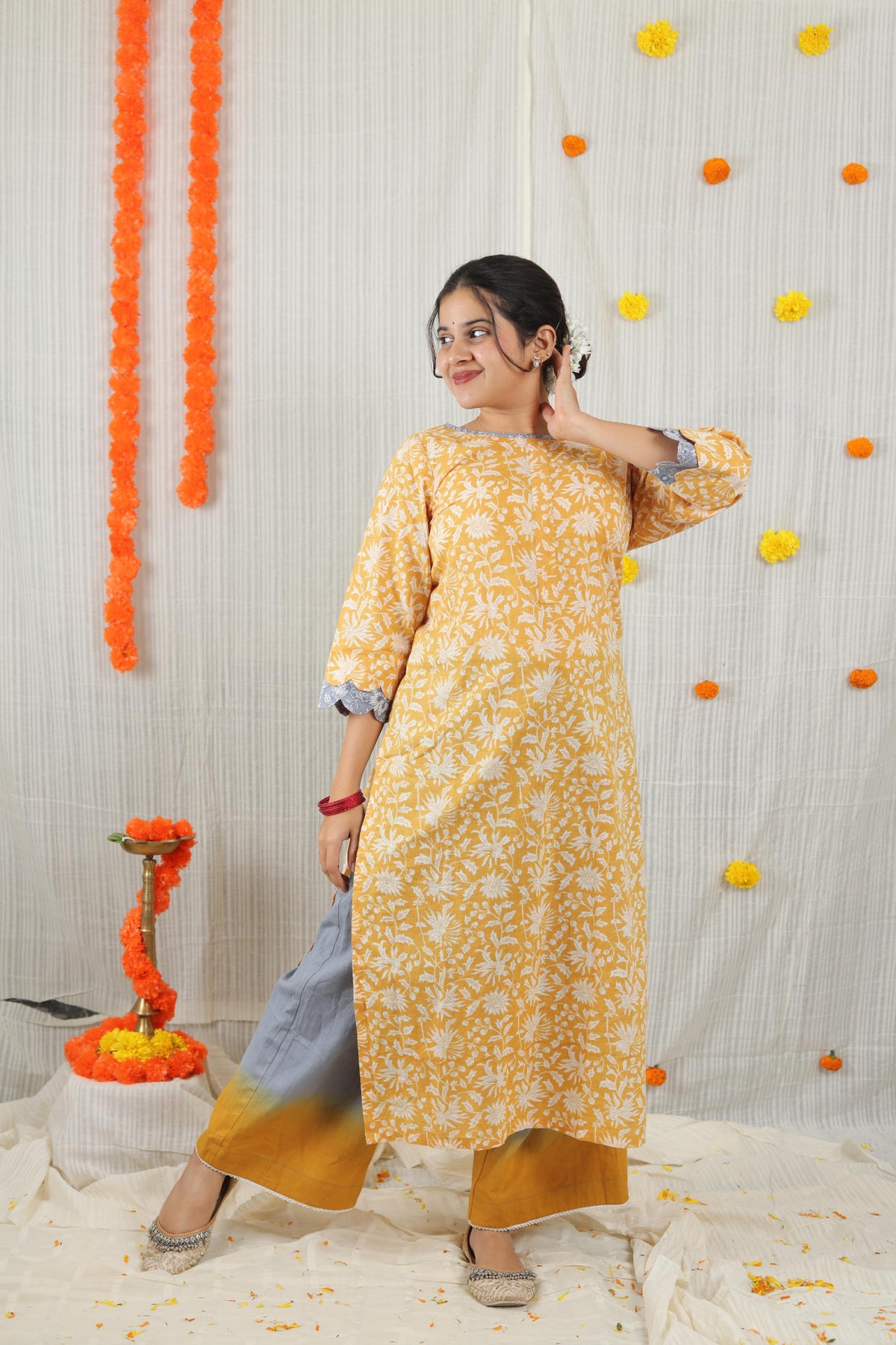 Cotton Ready-to-Wear Kurta - Elegant Ethnic Design NAV-017