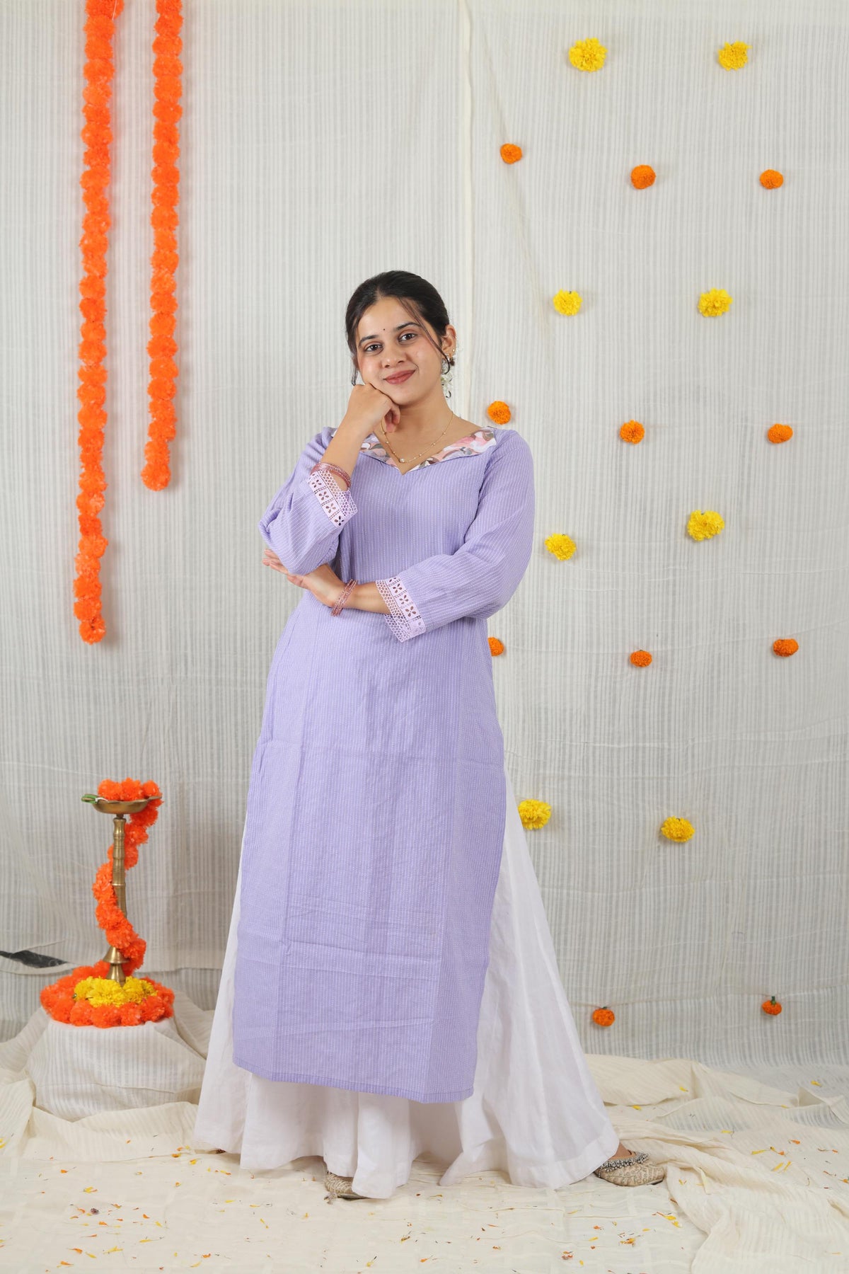 Cotton Ready-to-Wear Kurta - Elegant Ethnic Design NAV-020