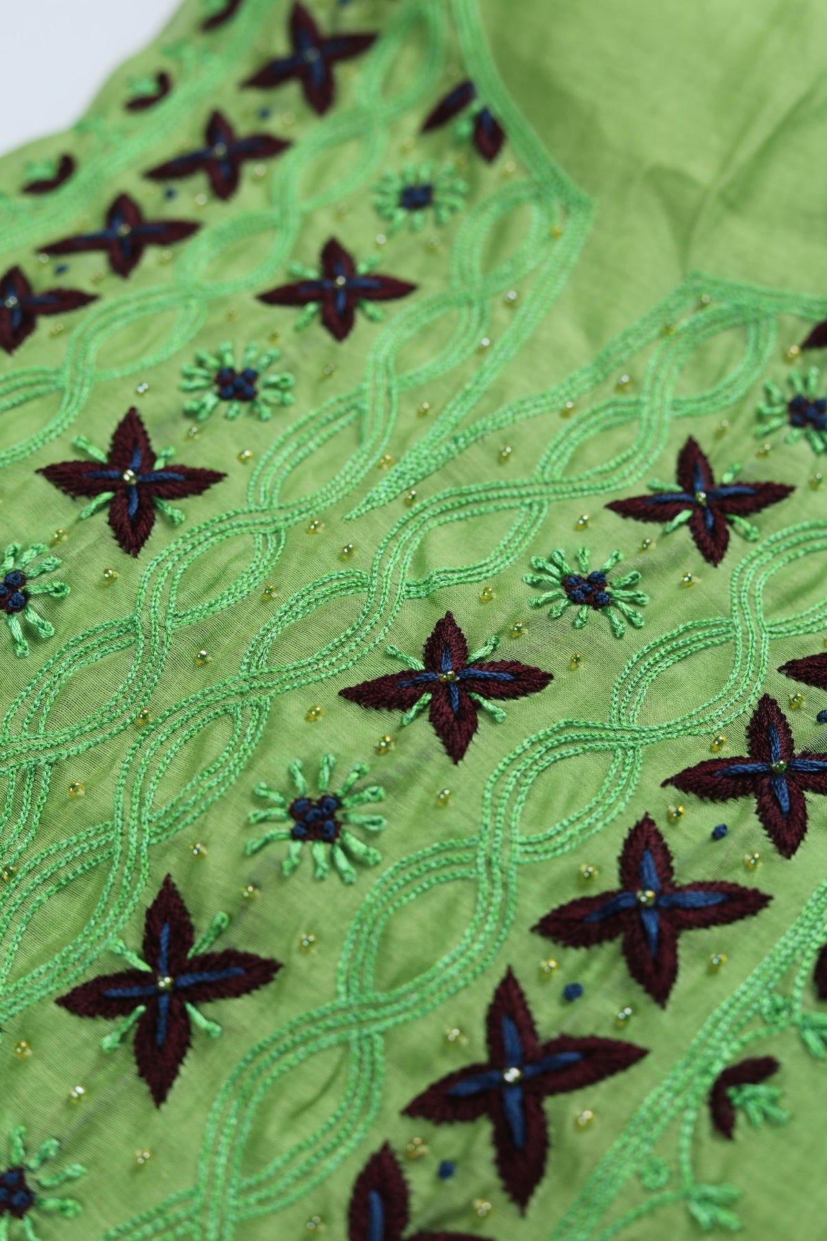 Chanderi Silk Piece Unstitched Suit Set – Classic Ethnic Style-355