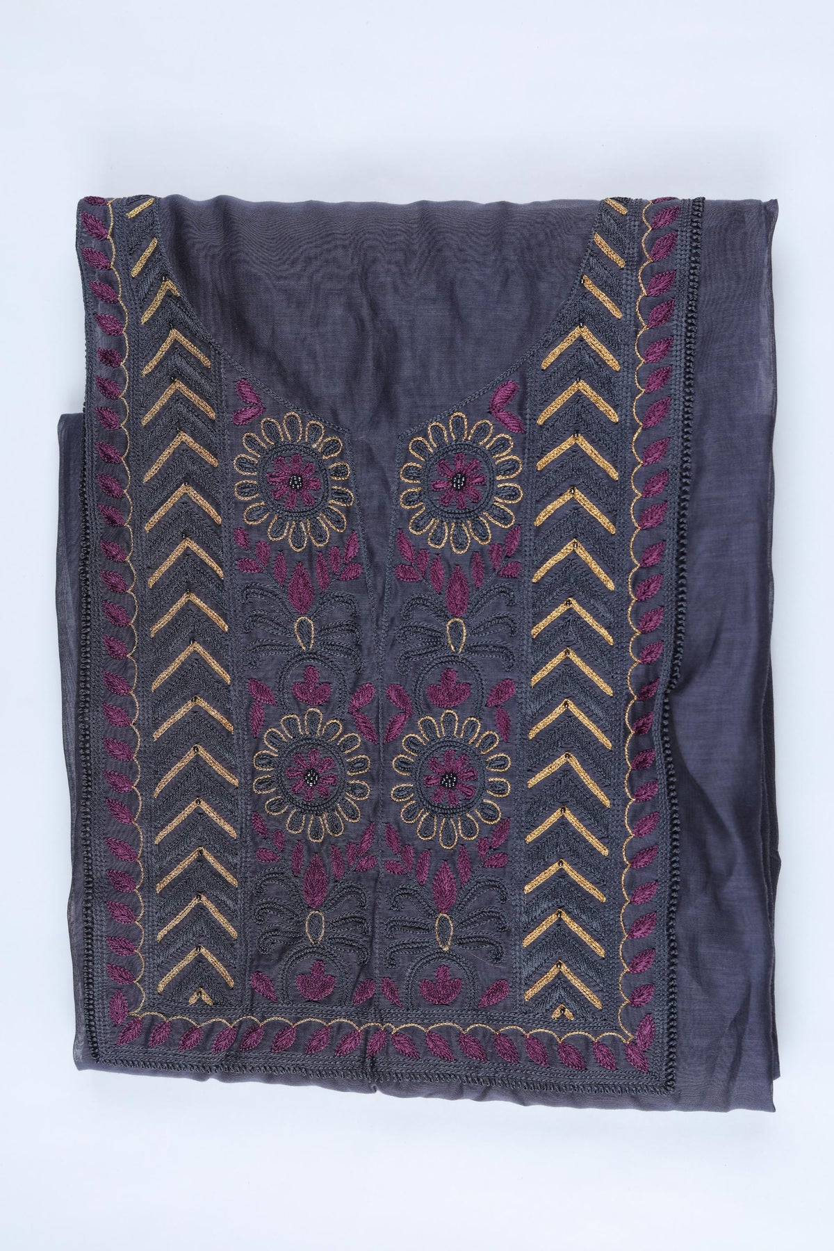 Chanderi Silk Piece Unstitched Suit Set – Classic Ethnic Style-360