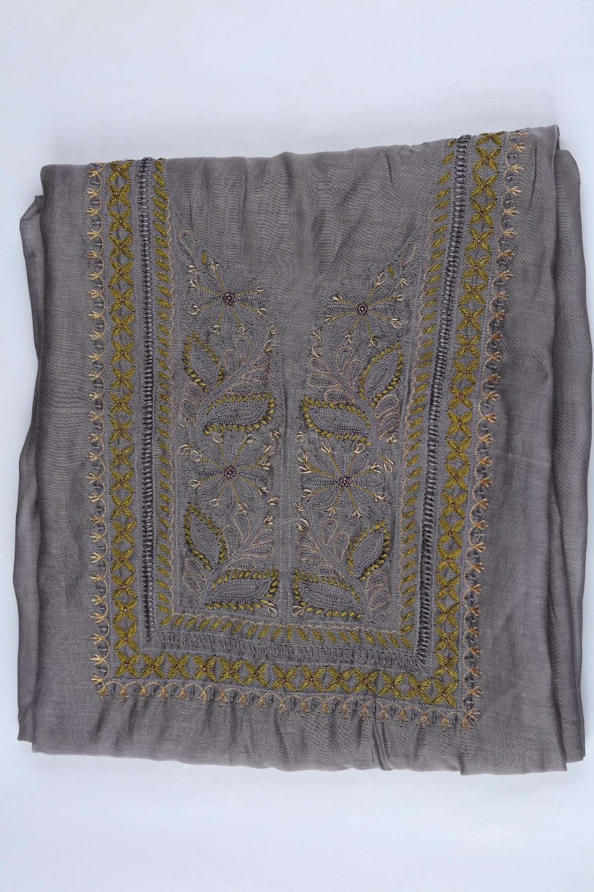 Chanderi Silk Piece Unstitched Suit Set – Classic Ethnic Style-361