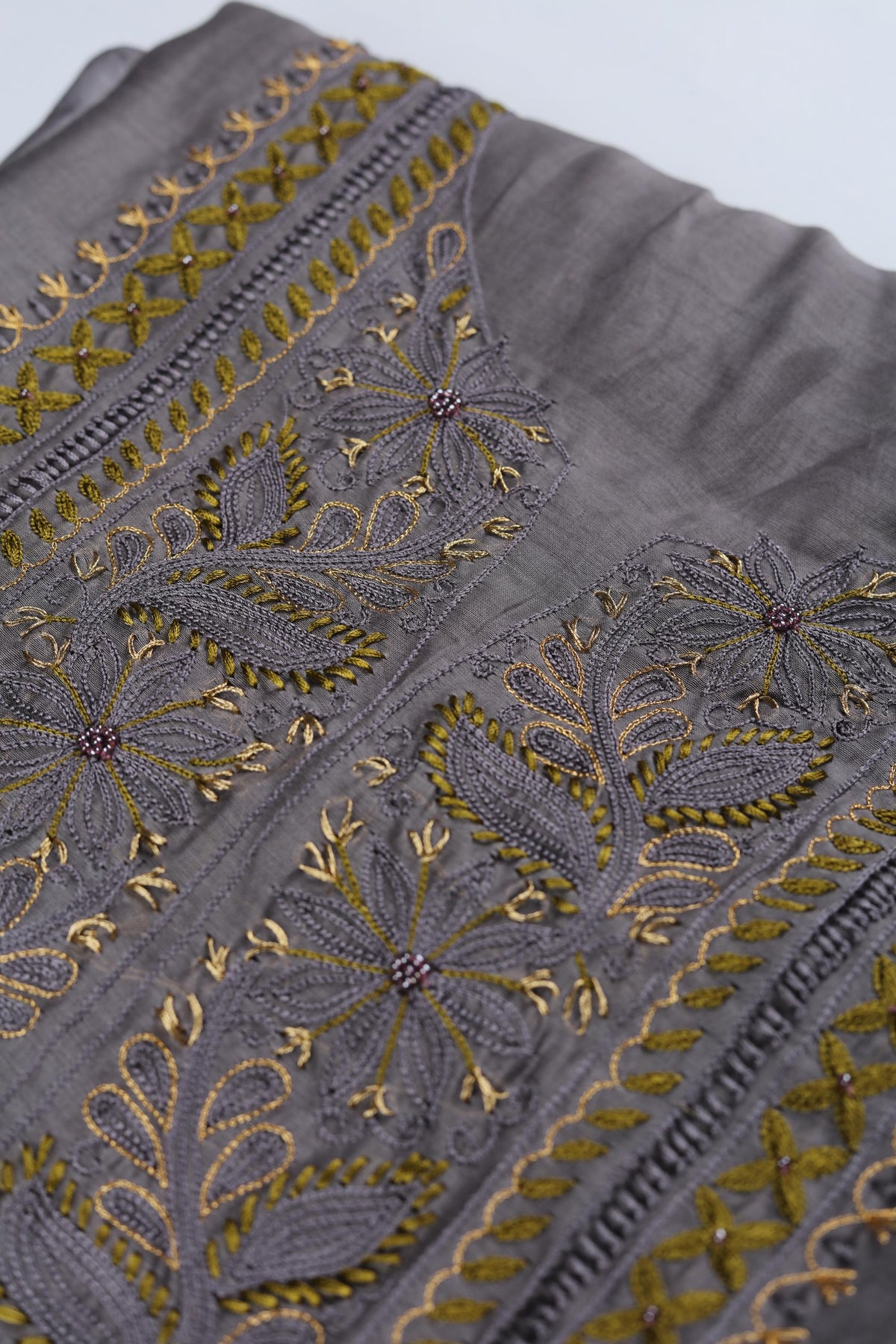 Chanderi Silk Piece Unstitched Suit Set – Classic Ethnic Style-361