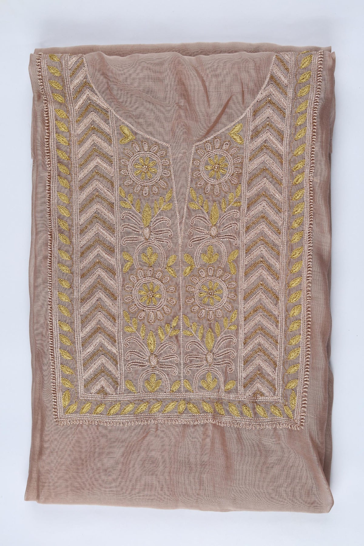 Chanderi Silk Piece Unstitched Suit Set – Classic Ethnic Style-363